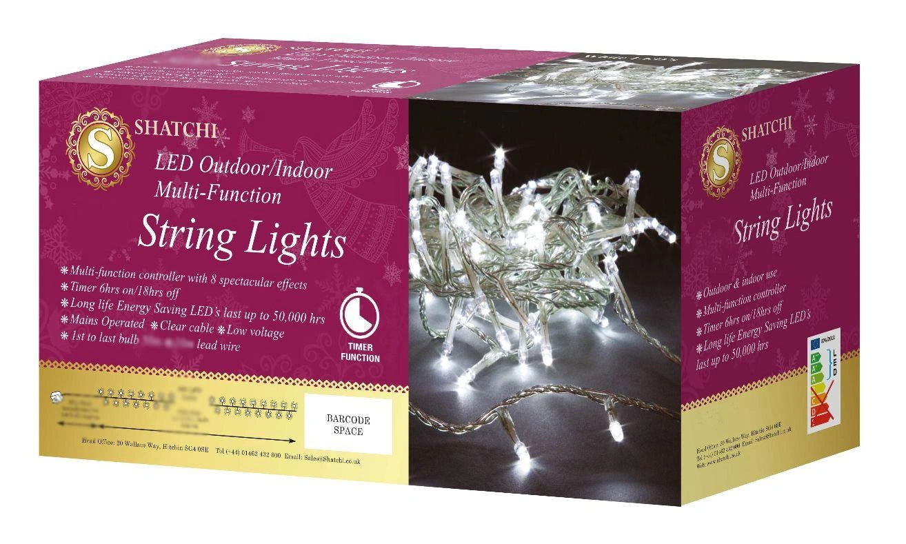 750 LED Fairy Lights Christmas Outdoor Main Plug-In Xmas Home Garden Tree Decor