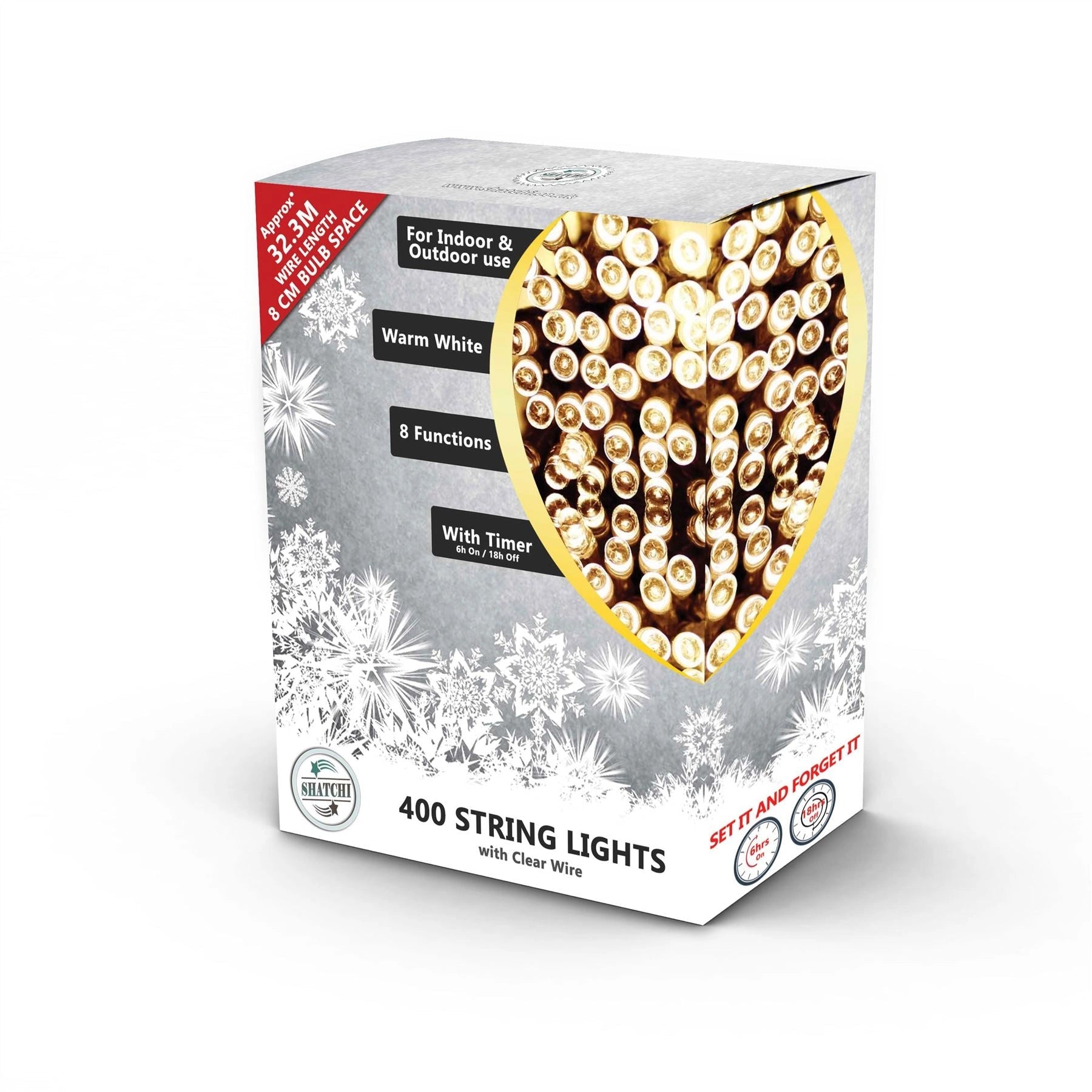 Christmas LED String 400 Fairy Light Main Plug in Outdoor Garden Xmas Home Decor