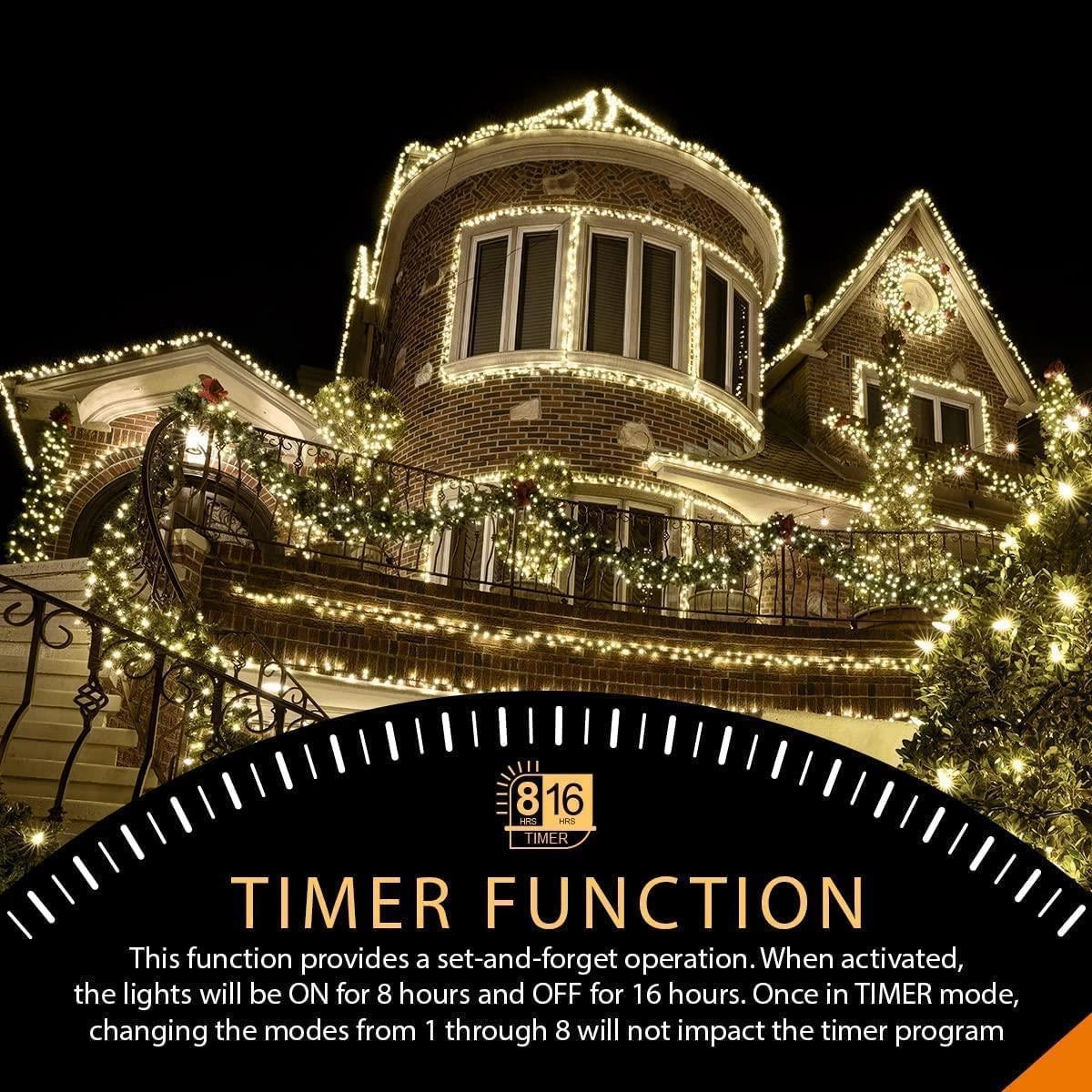 Christmas Fairy Lights 480 LED Cluster Indoor Outdoor Tree Home Xmas Decoration