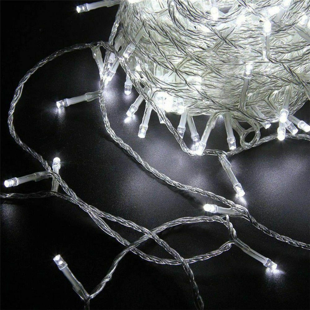 Christmas LED String 100 Fairy Light Main Plug in Outdoor Garden Xmas Home Decor