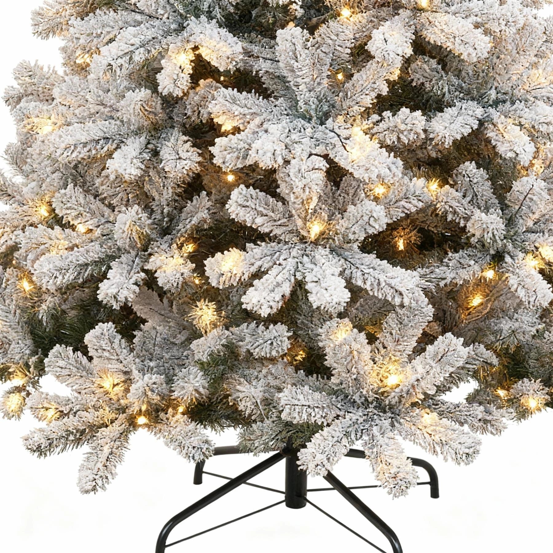 5FT Prelit Christmas Tree Green Artificial Snowy Yukon Pine LED Light Xmas Decor