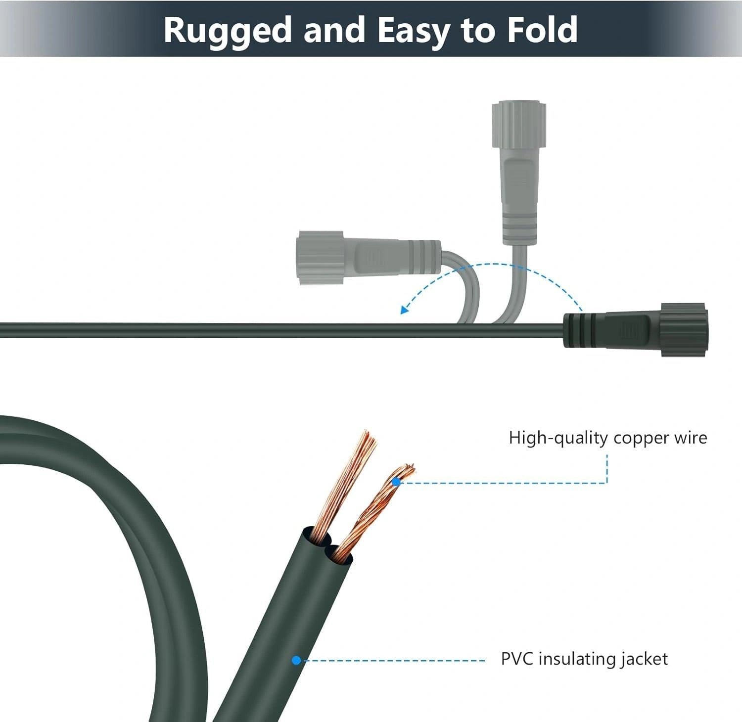 10M Extension Cable 2Pin LED Connector G40 Globe Outdoor Festoon Christmas Light