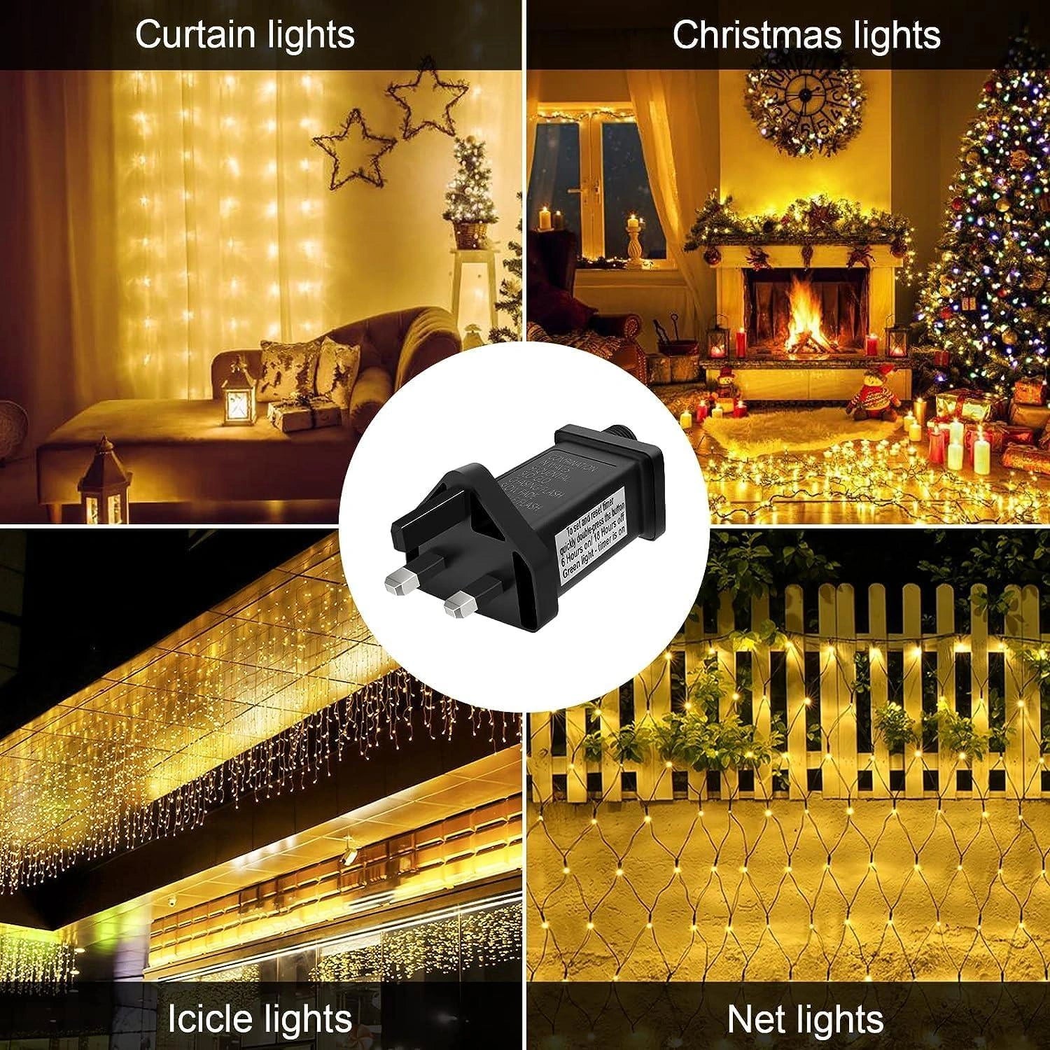 Transformer Plug for Christmas Lights 31v/9W Adapter with Timer Function, 8 Light Modes, Memory Function, IP44