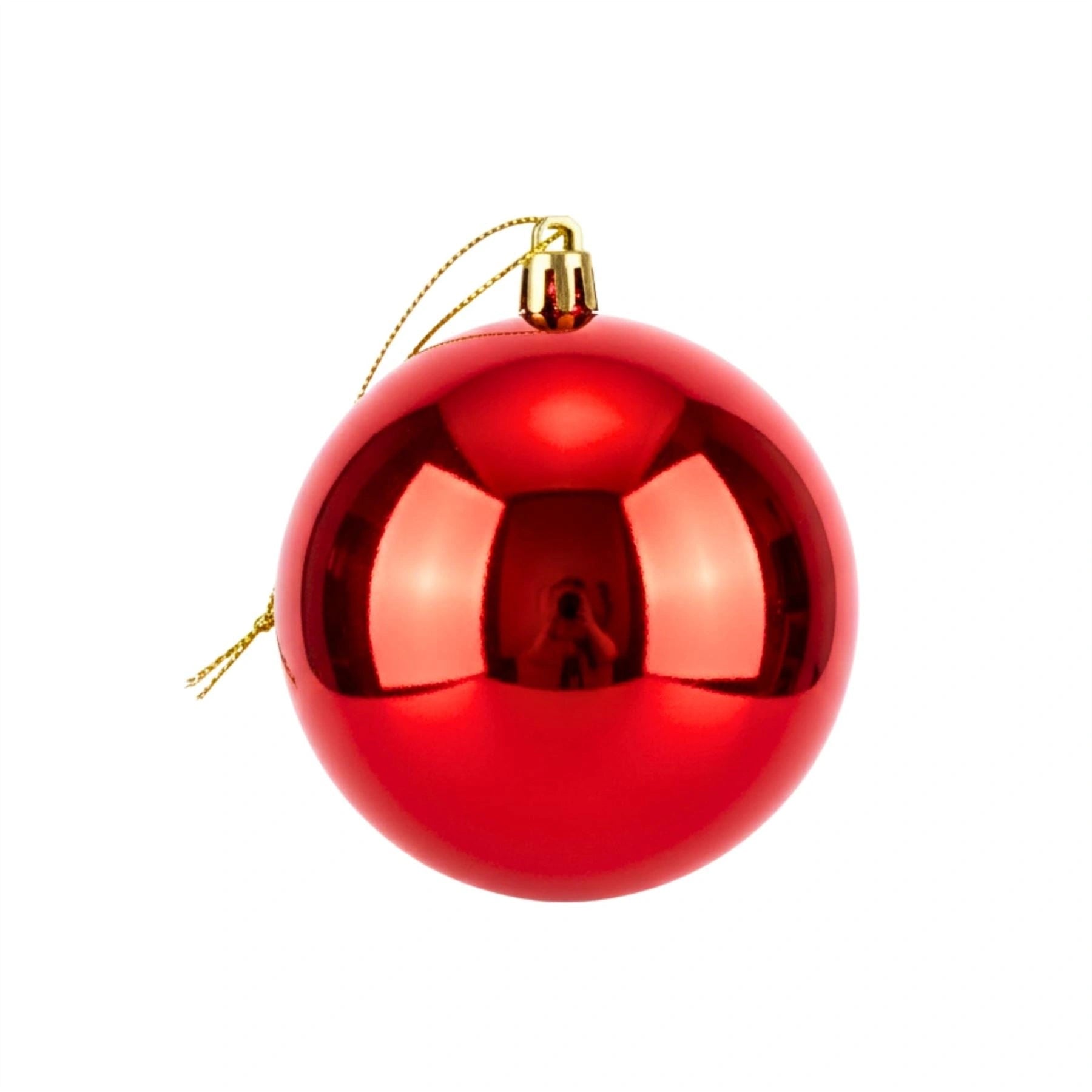 20cm Red Shatterproof Christmas Bauble – Glossy Festive Hanging Decoration