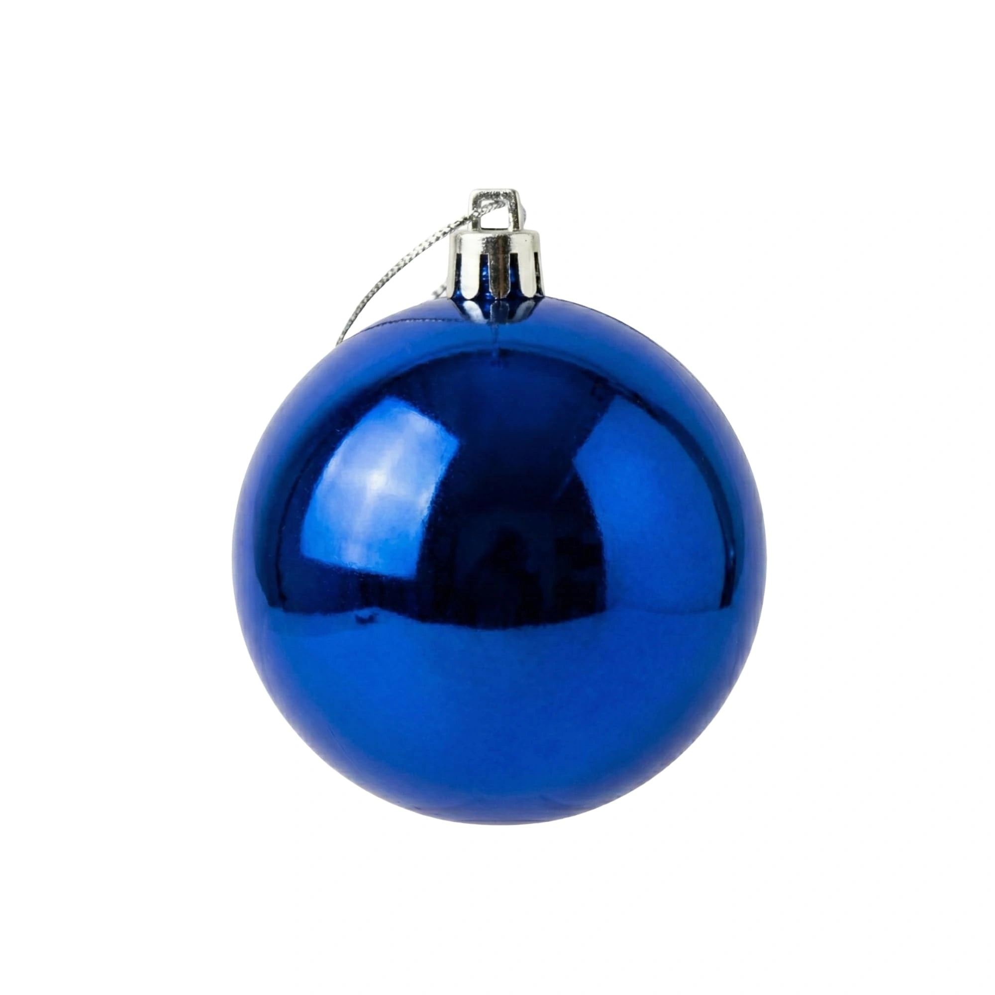 20cm Dark Blue Shatterproof Christmas Bauble – Glossy Festive Hanging Decoration