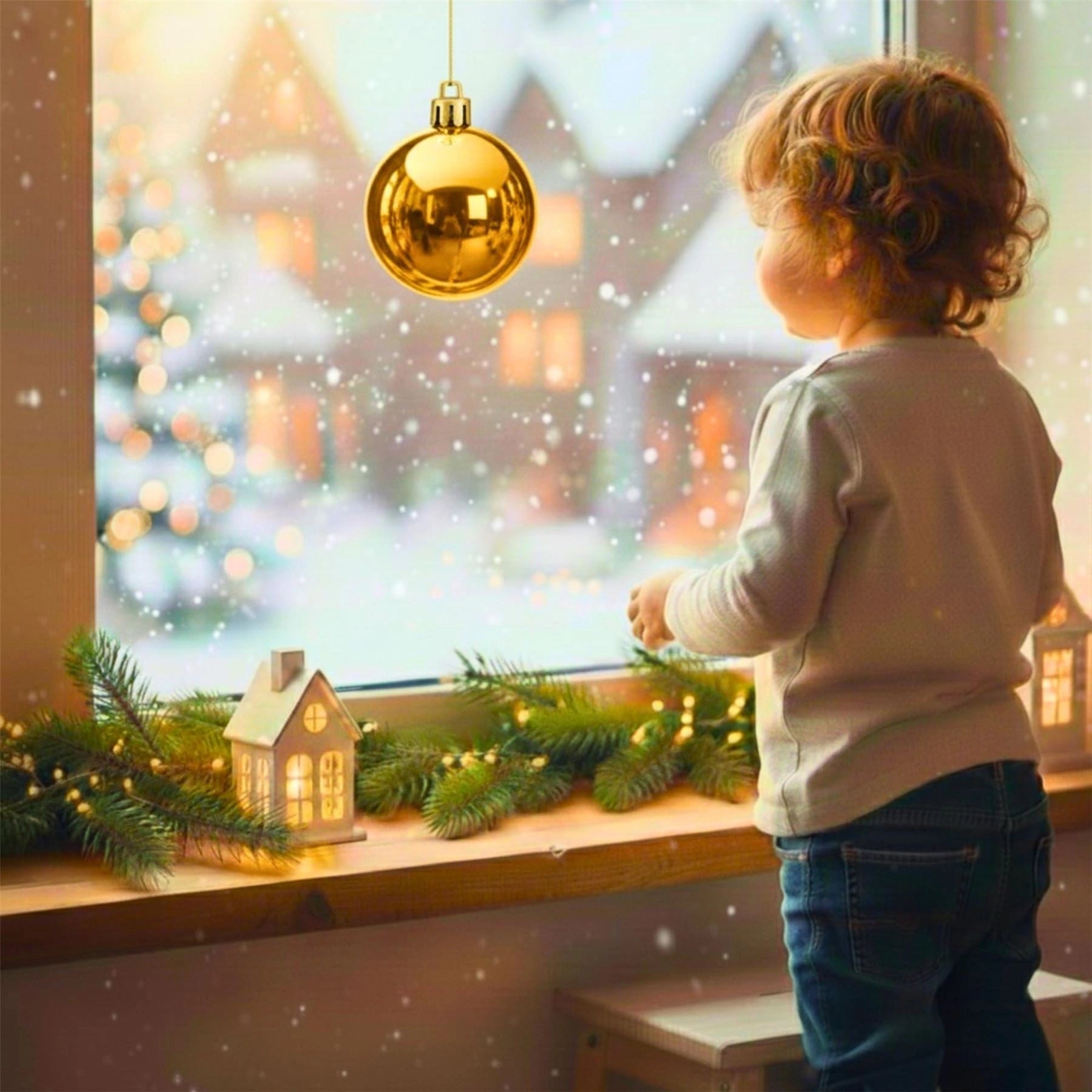 20cm Deep Gold Shatterproof Christmas Bauble – Glossy Festive Hanging Decoration