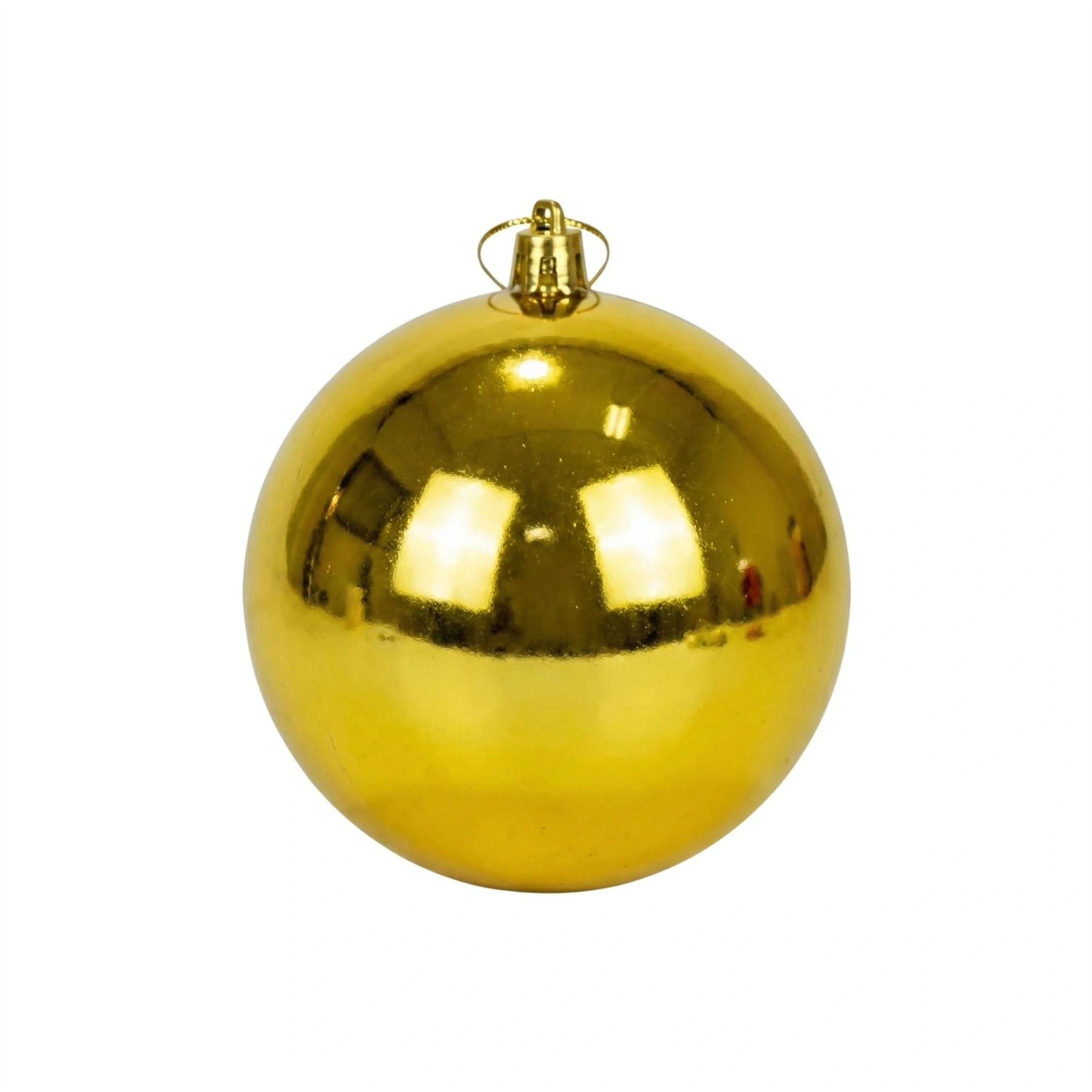 20cm Deep Gold Shatterproof Christmas Bauble – Glossy Festive Hanging Decoration