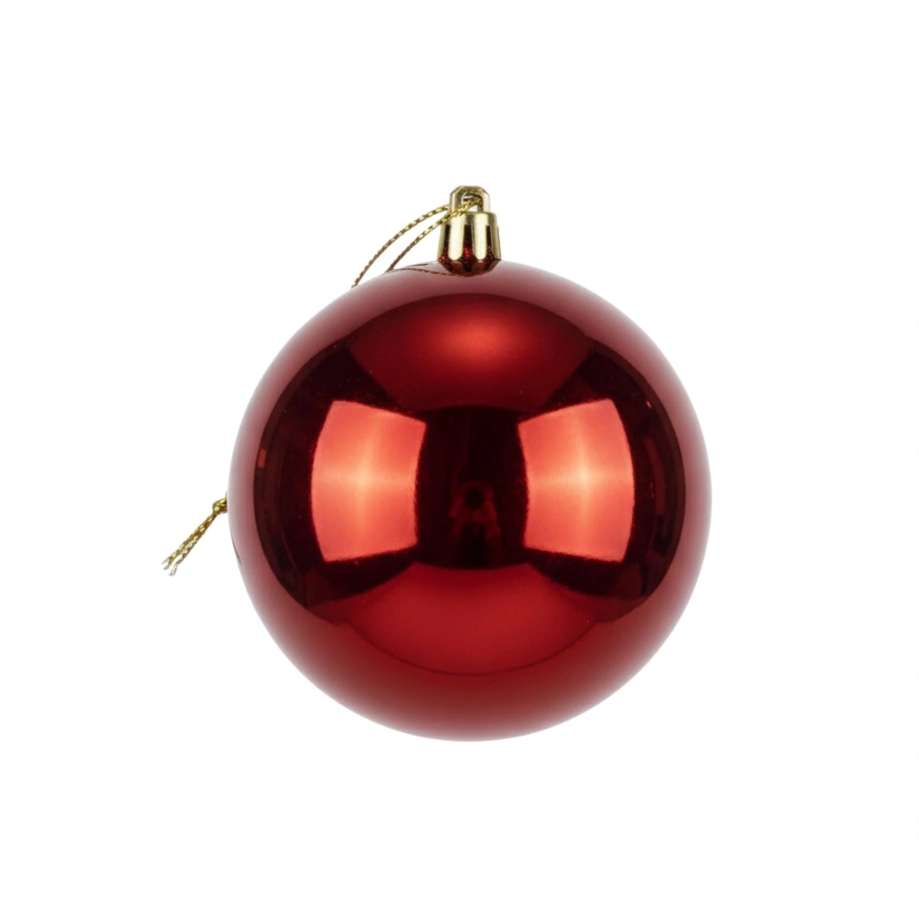 20cm Dark Red Shatterproof Christmas Bauble – Glossy Festive Hanging Decoration