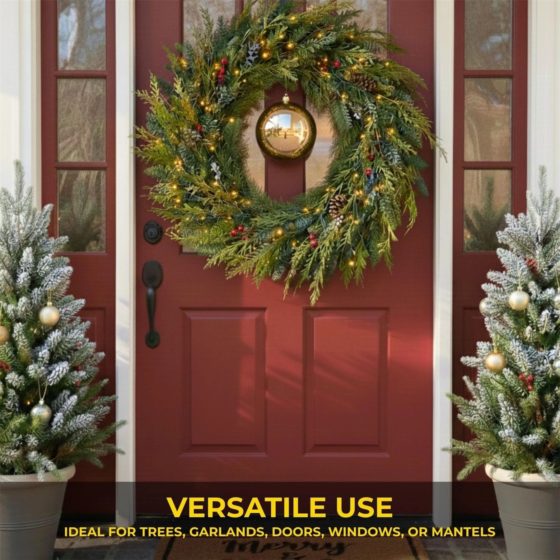 20cm Champagne Shatterproof Christmas Bauble – Glossy Festive Hanging Decoration