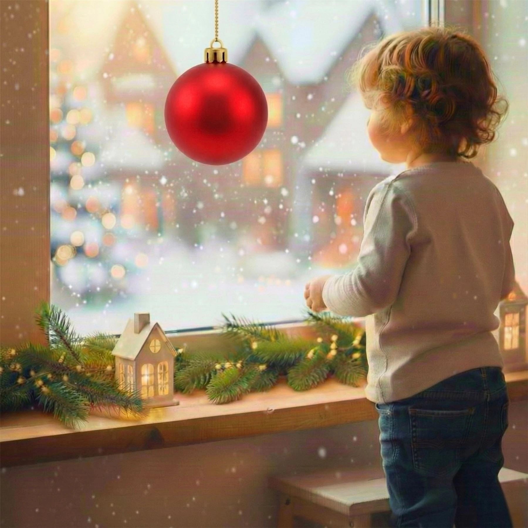 20cm Red Matte Shatterproof Christmas Bauble – Elegant Festive Hanging Decoration