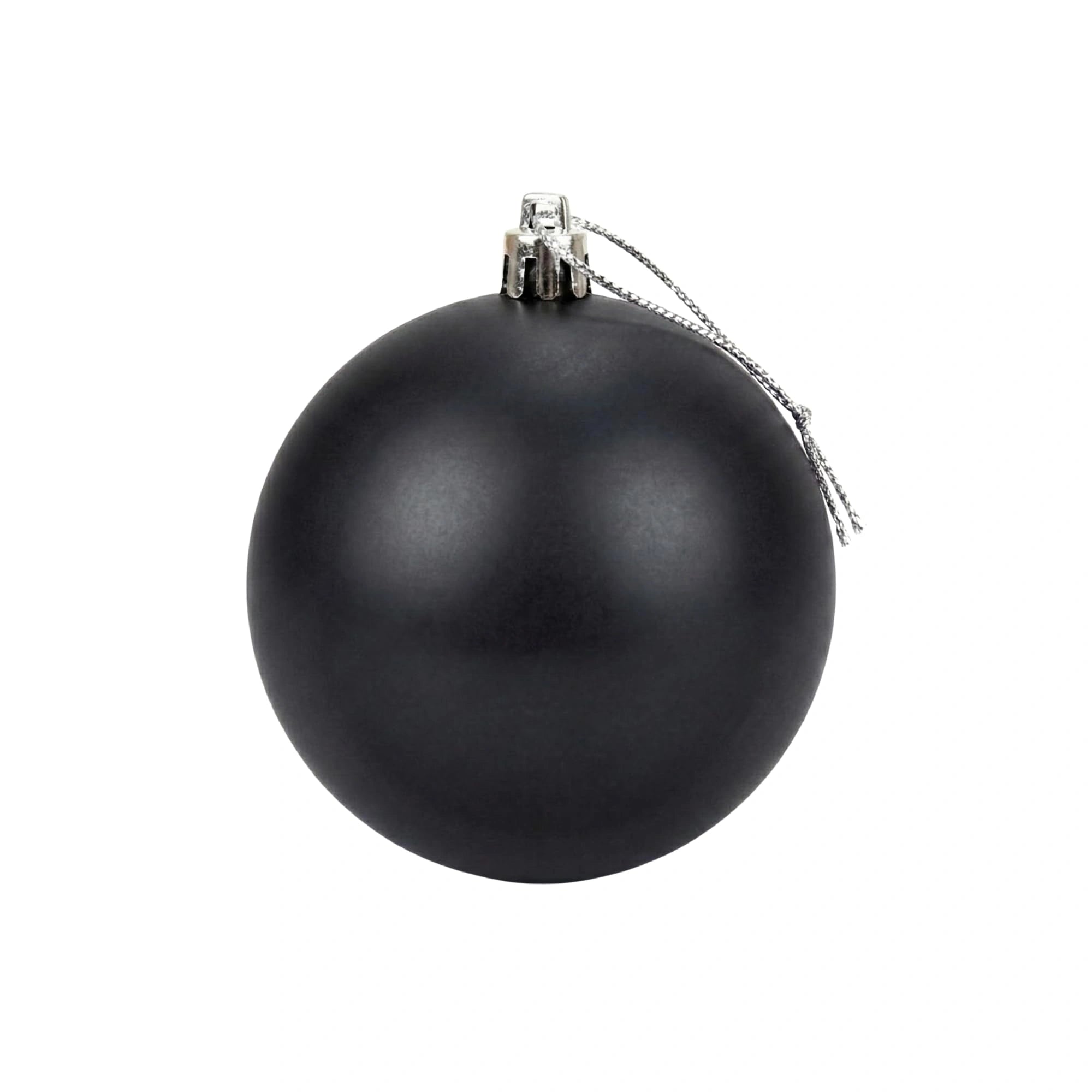 20cm Black Matte Shatterproof Christmas Bauble – Elegant Festive Hanging Decoration
