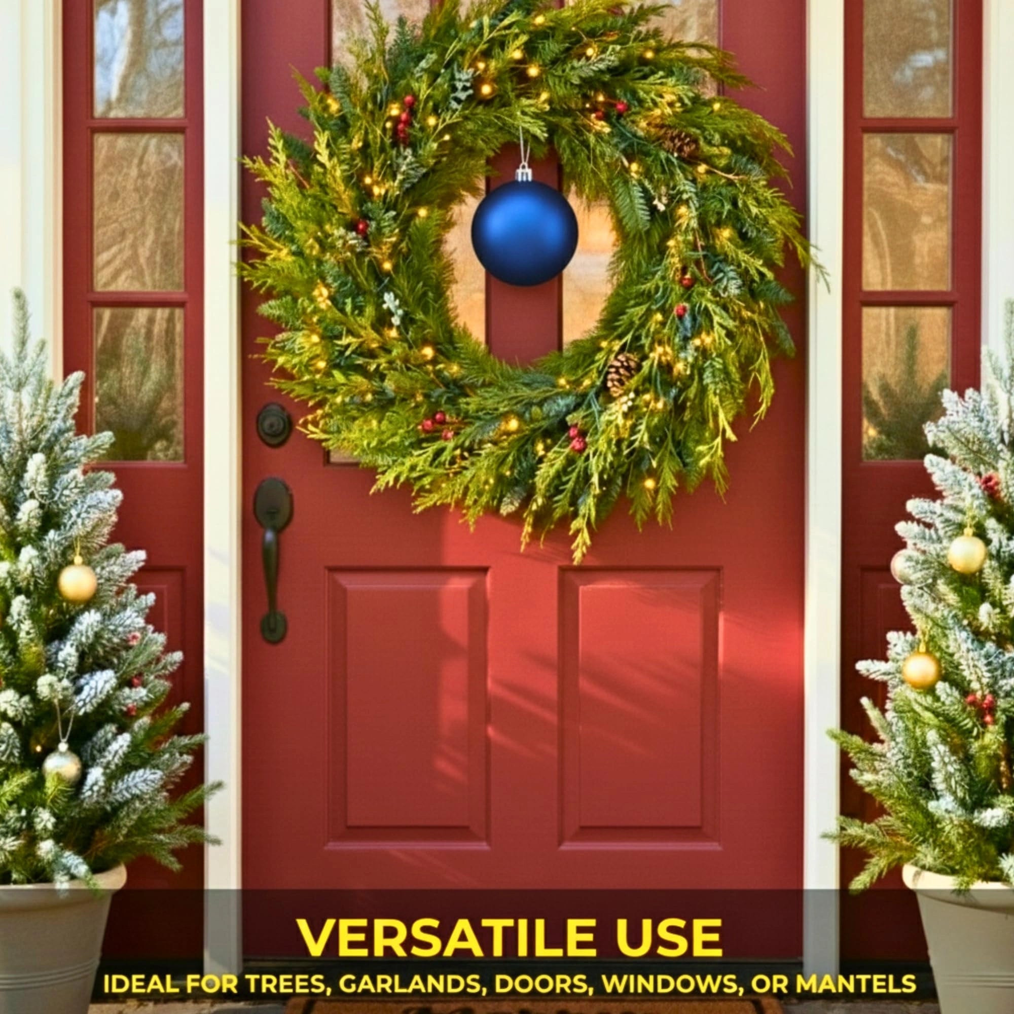 20cm Dark Blue Matte Shatterproof Christmas Bauble – Elegant Festive Hanging Decoration