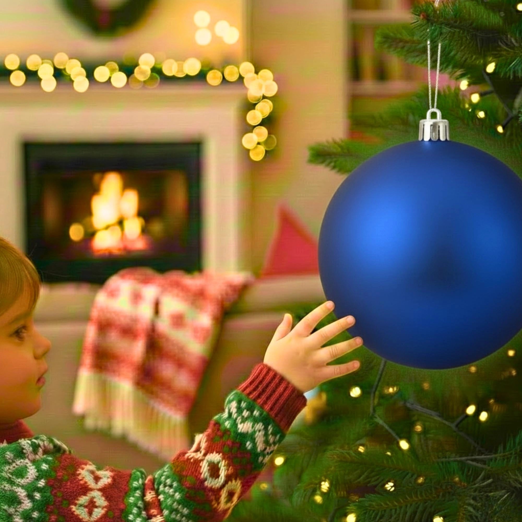 20cm Dark Blue Matte Shatterproof Christmas Bauble – Elegant Festive Hanging Decoration