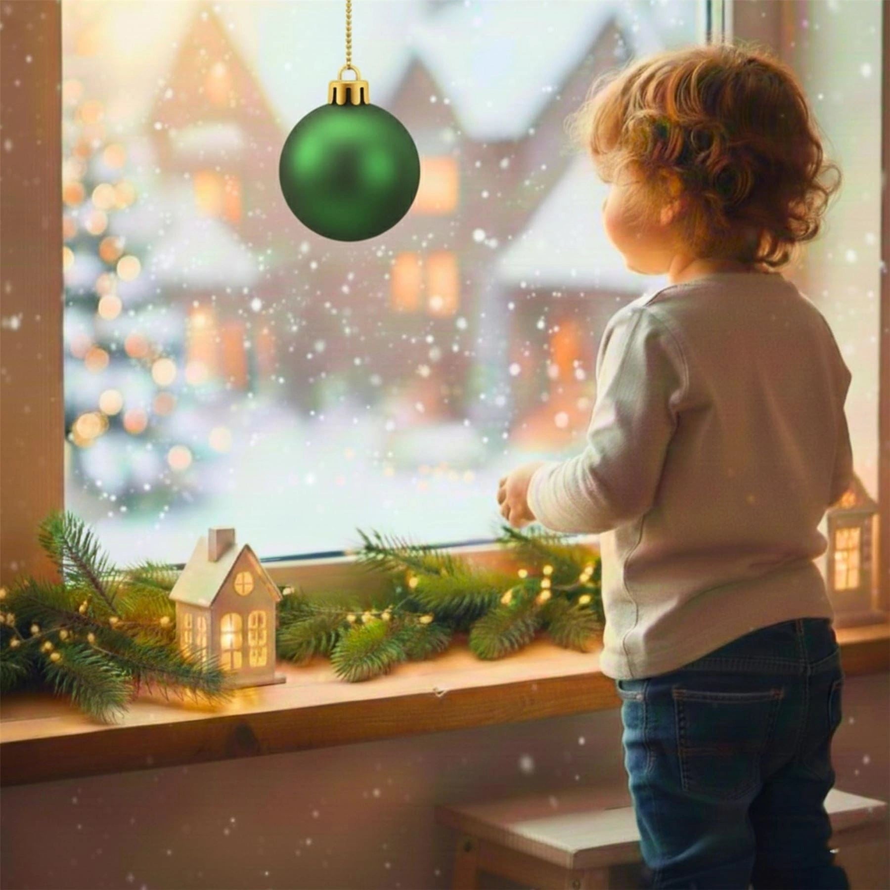 20cm Dark Green Matte Shatterproof Christmas Bauble – Elegant Festive Hanging Decoration