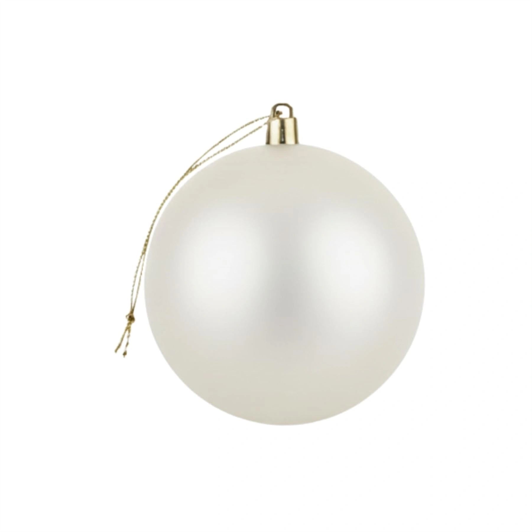 20cm White Matte Shatterproof Christmas Bauble – Elegant Festive Hanging Decoration