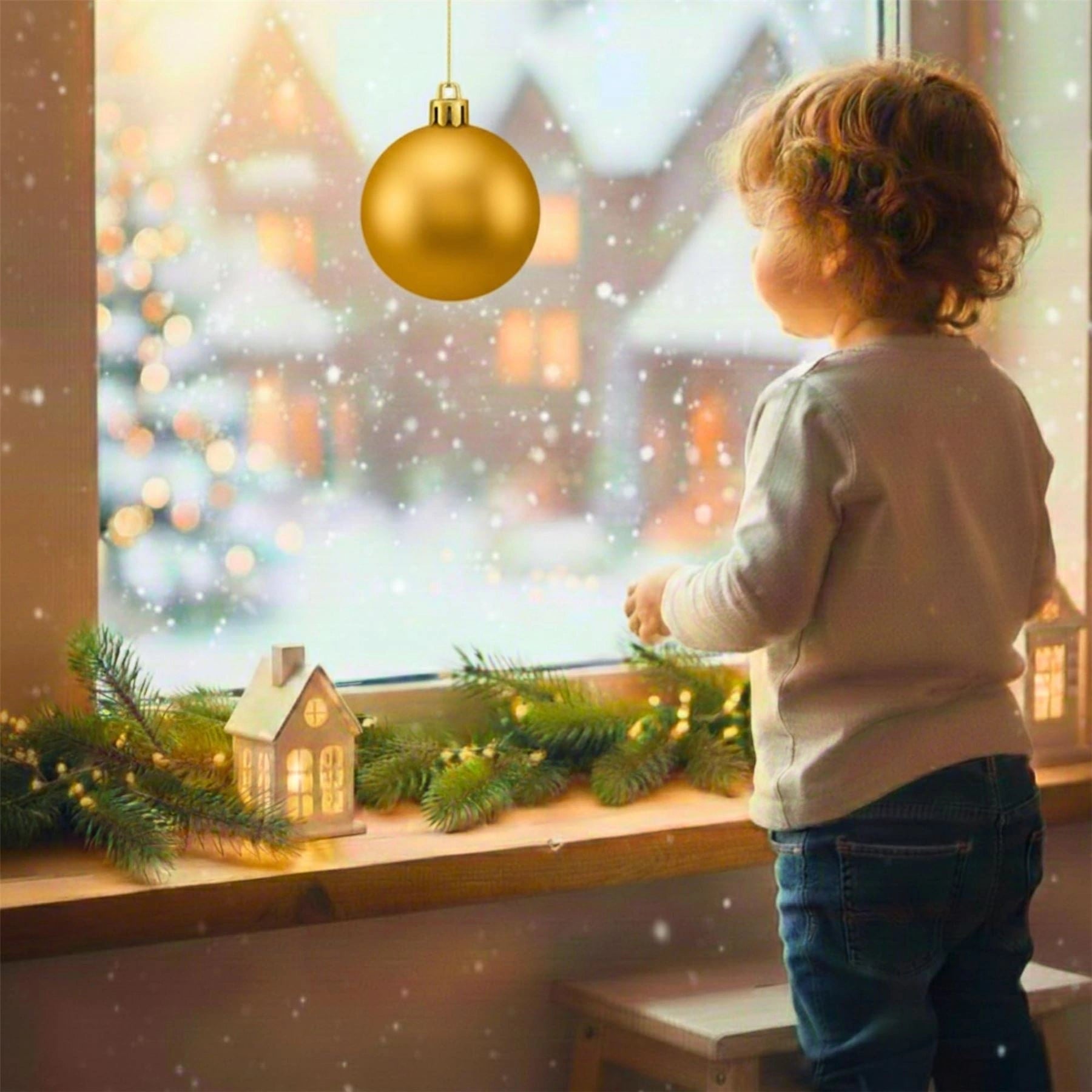 20cm Deep Gold Matte Shatterproof Christmas Bauble – Elegant Festive Hanging Decoration