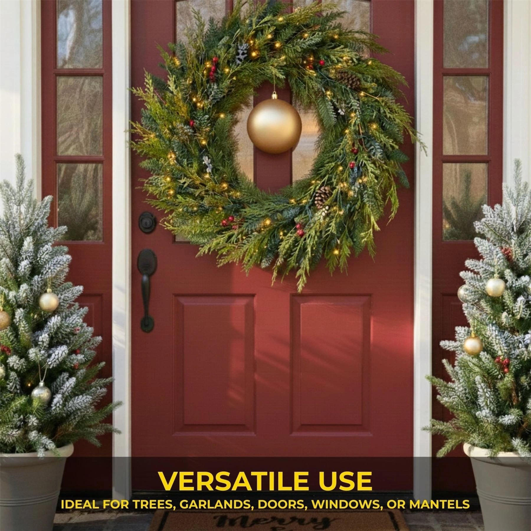 20cm Champagne Matte Shatterproof Christmas Bauble – Elegant Festive Hanging Decoration