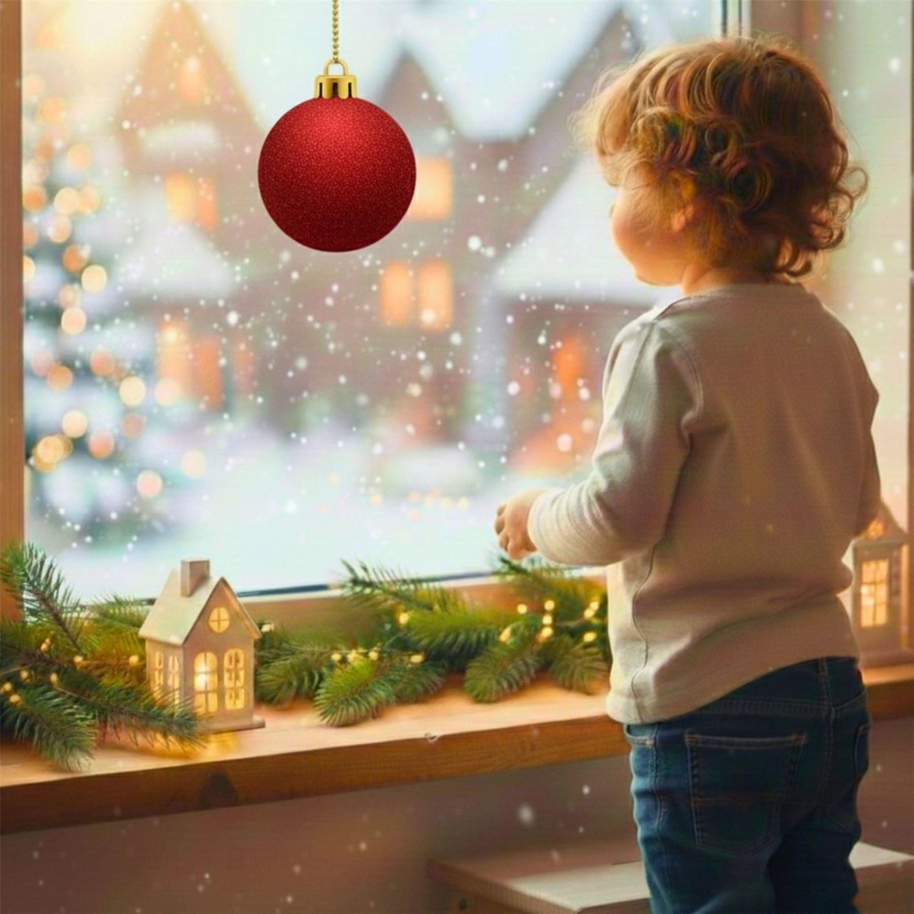 20cm Red Glitter Shatterproof Christmas Bauble – Sparkling Festive Hanging Decoration