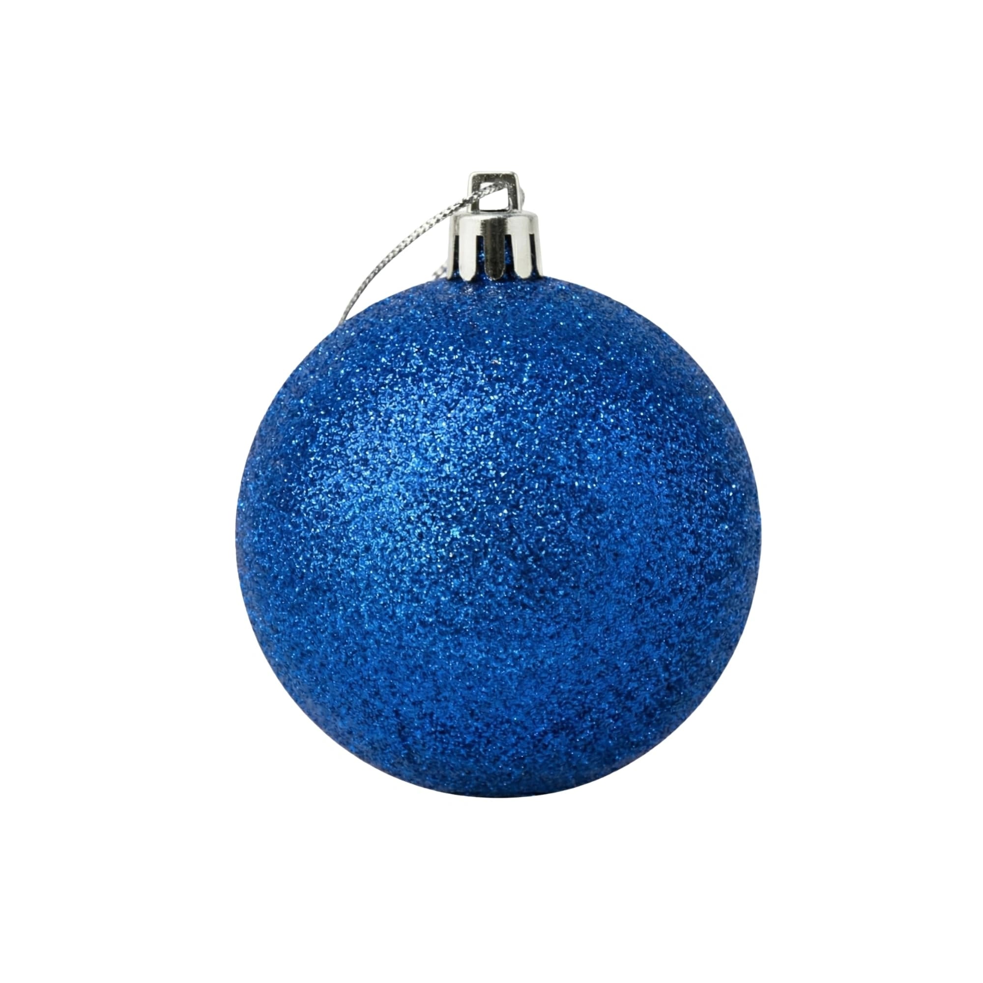 20cm Dark Blue Glitter Shatterproof Christmas Bauble – Sparkling Festive Hanging Decoration