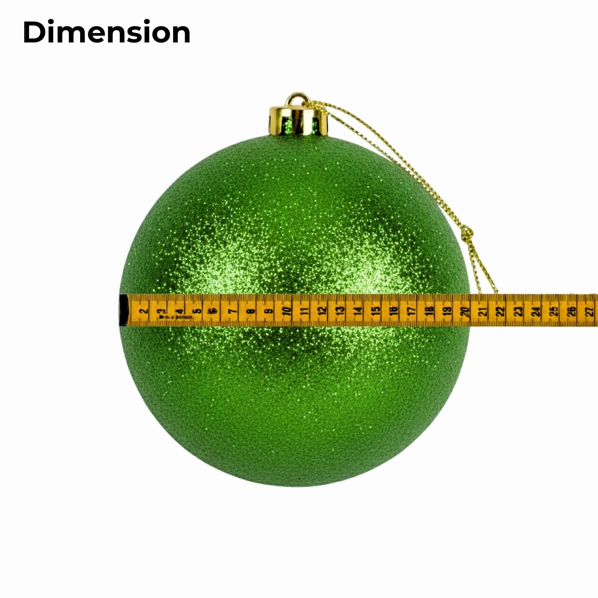 20cm Dark Green Christmas Baubles – Assorted 3-Pack (Matt & Glitter, Shatterproof)