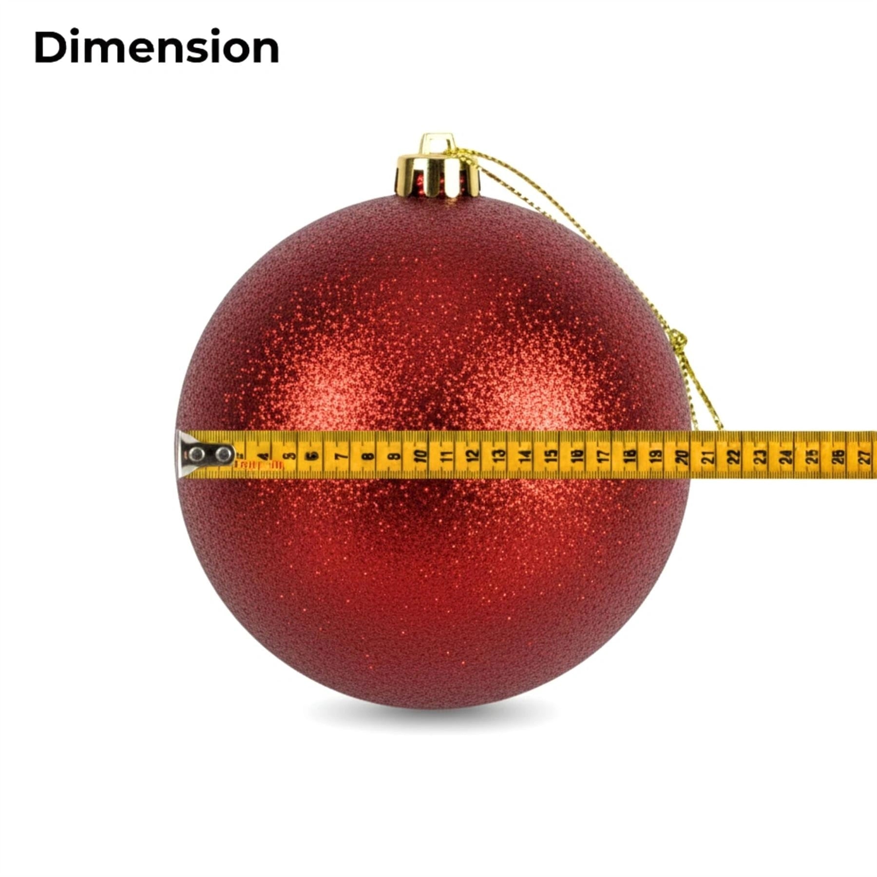 20cm Dark Red Christmas Baubles – Assorted 3-Pack (Matt & Glitter, Shatterproof)