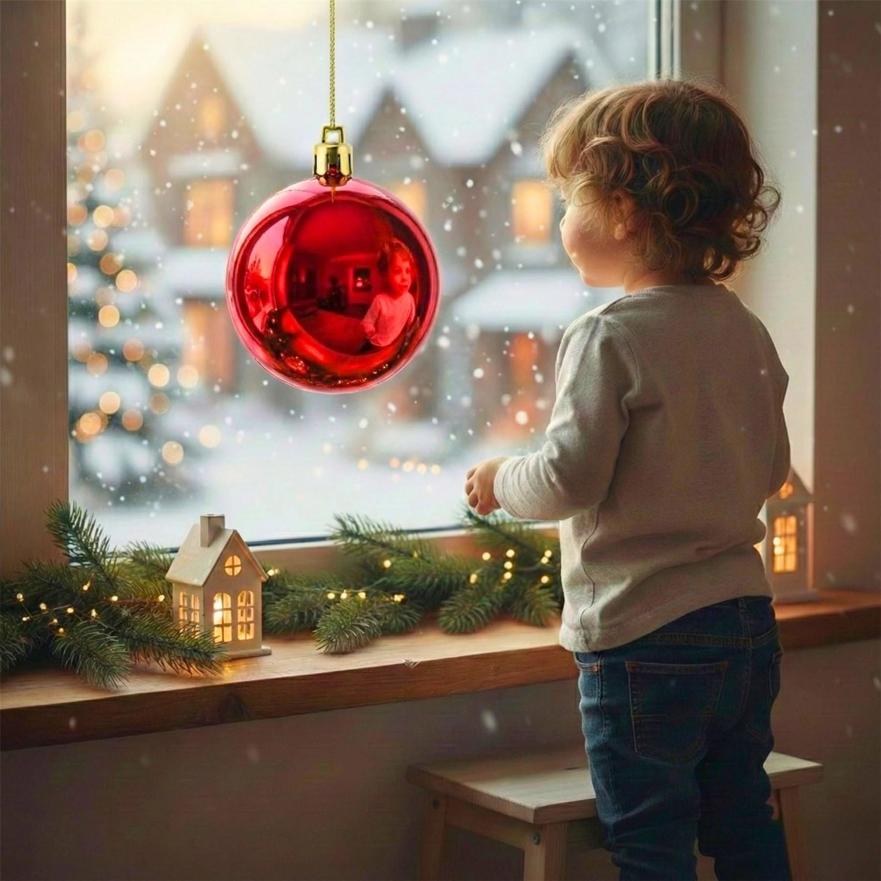 25cm Red Christmas Bauble – Shatterproof, Gloss Finish