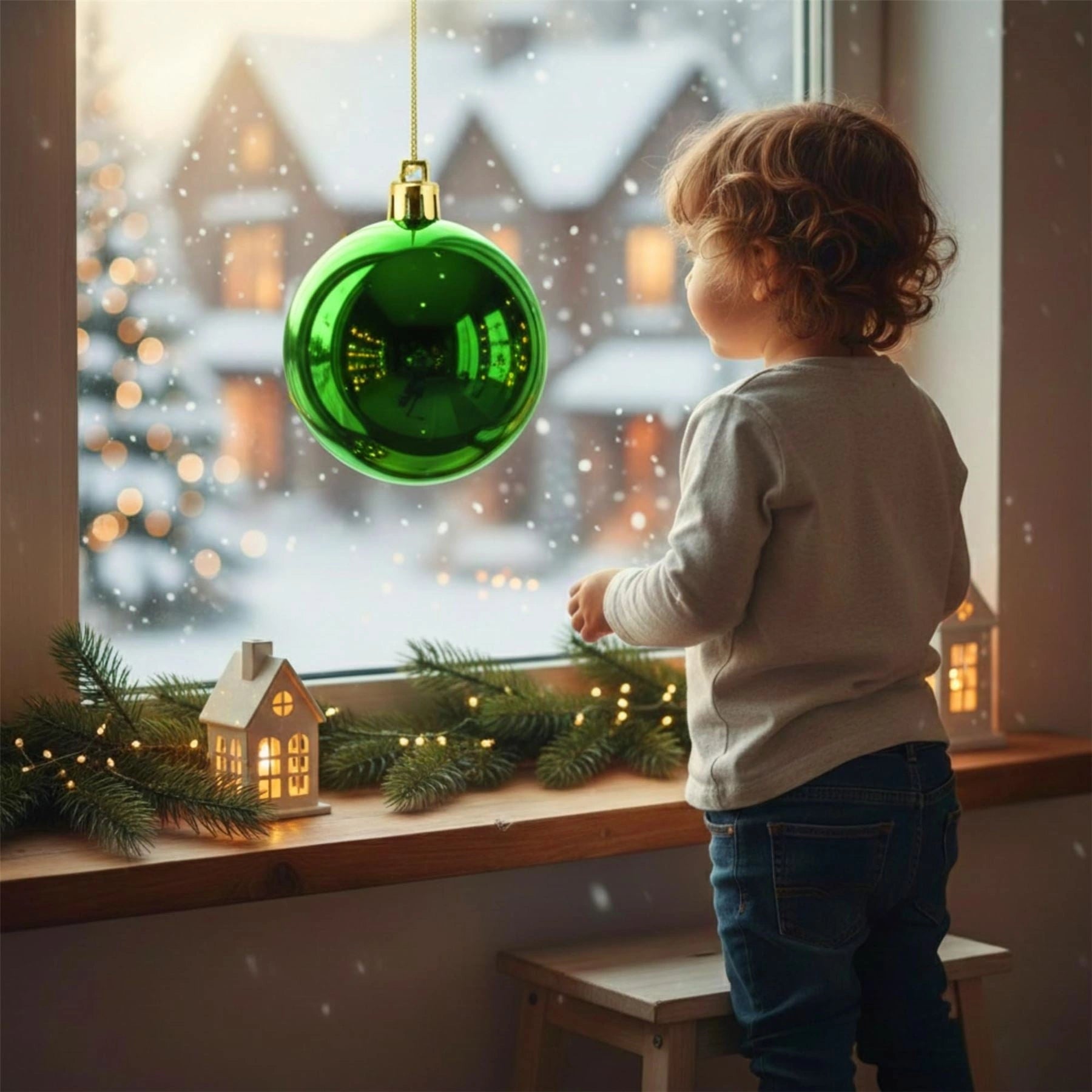 25cm Dark Green Christmas Bauble – Shatterproof, Gloss Finish