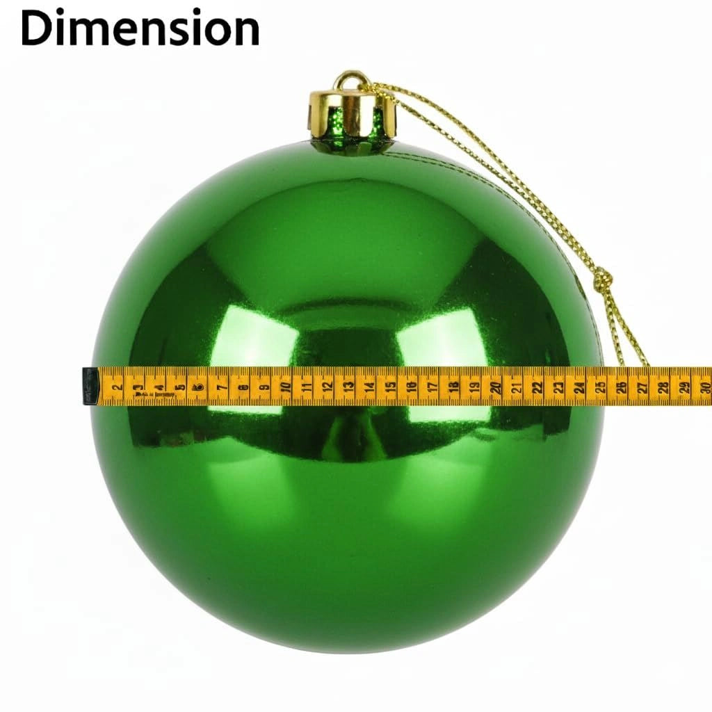 25cm Dark Green Christmas Bauble – Shatterproof, Gloss Finish