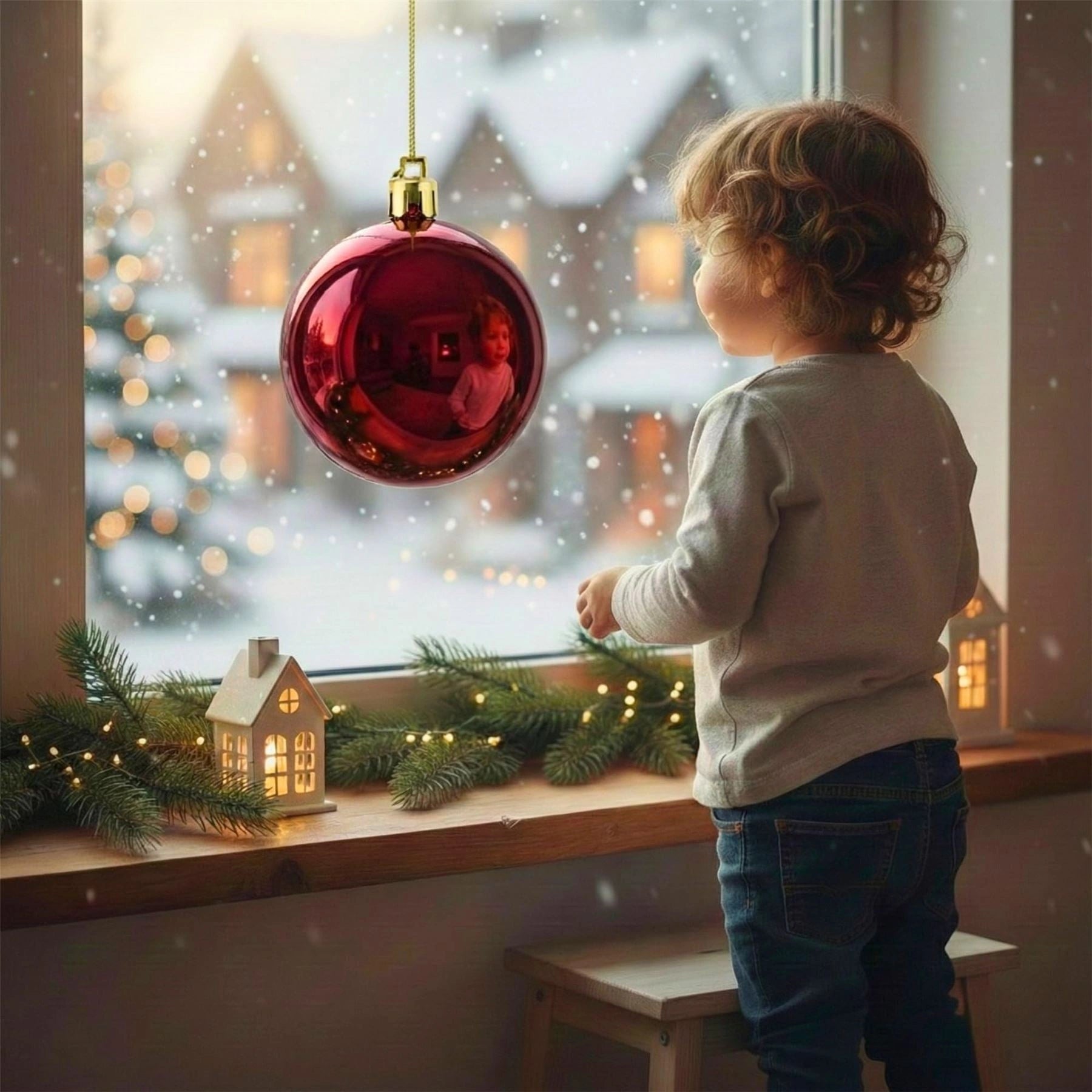 25cm Dark Red Christmas Bauble – Shatterproof, Gloss Finish