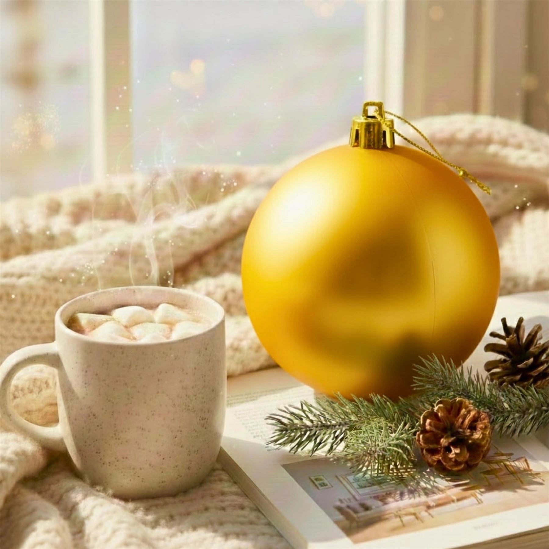 25cm Deep Gold Christmas Bauble – Matte Finish, Shatterproof