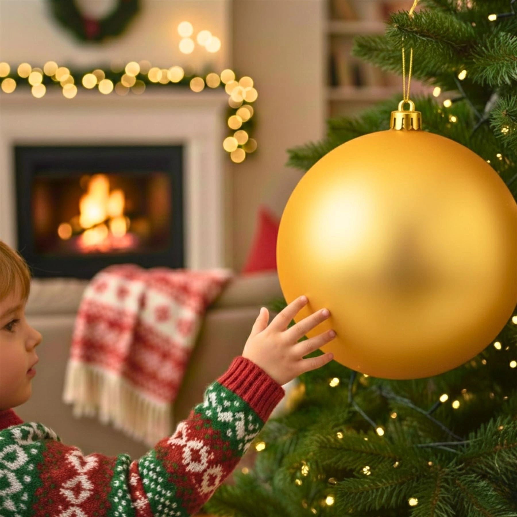25cm Deep Gold Christmas Bauble – Matte Finish, Shatterproof