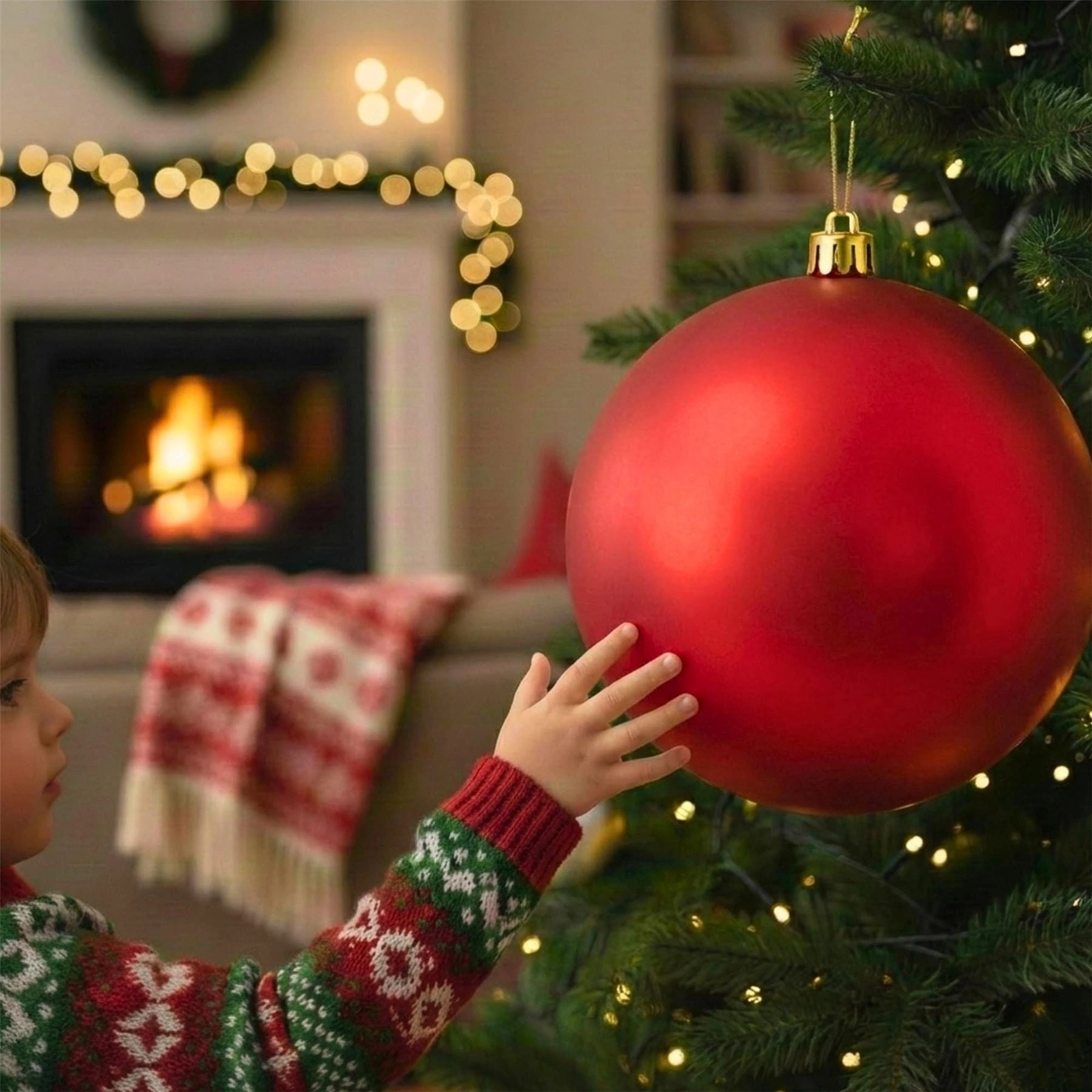 25cm Red Christmas Bauble – Matte Finish, Shatterproof