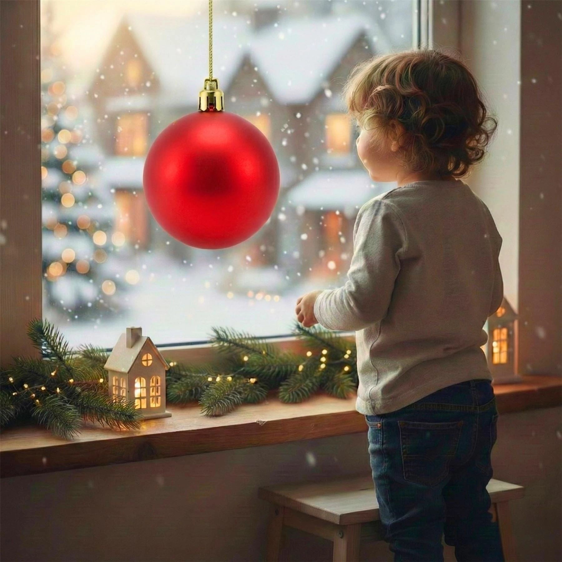 25cm Red Christmas Bauble – Matte Finish, Shatterproof