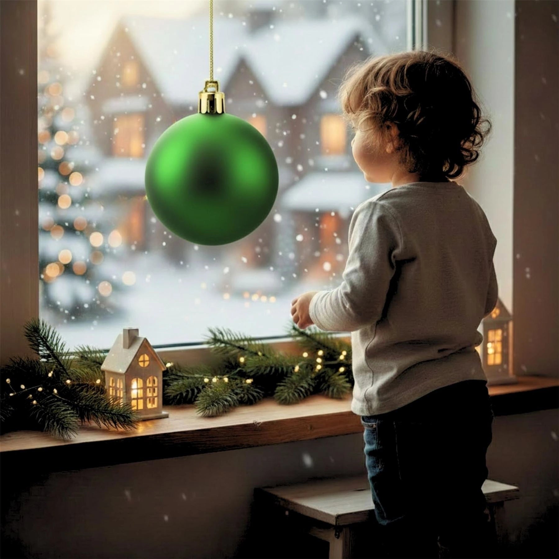 25cm Dark Green Christmas Bauble – Matte Finish, Shatterproof