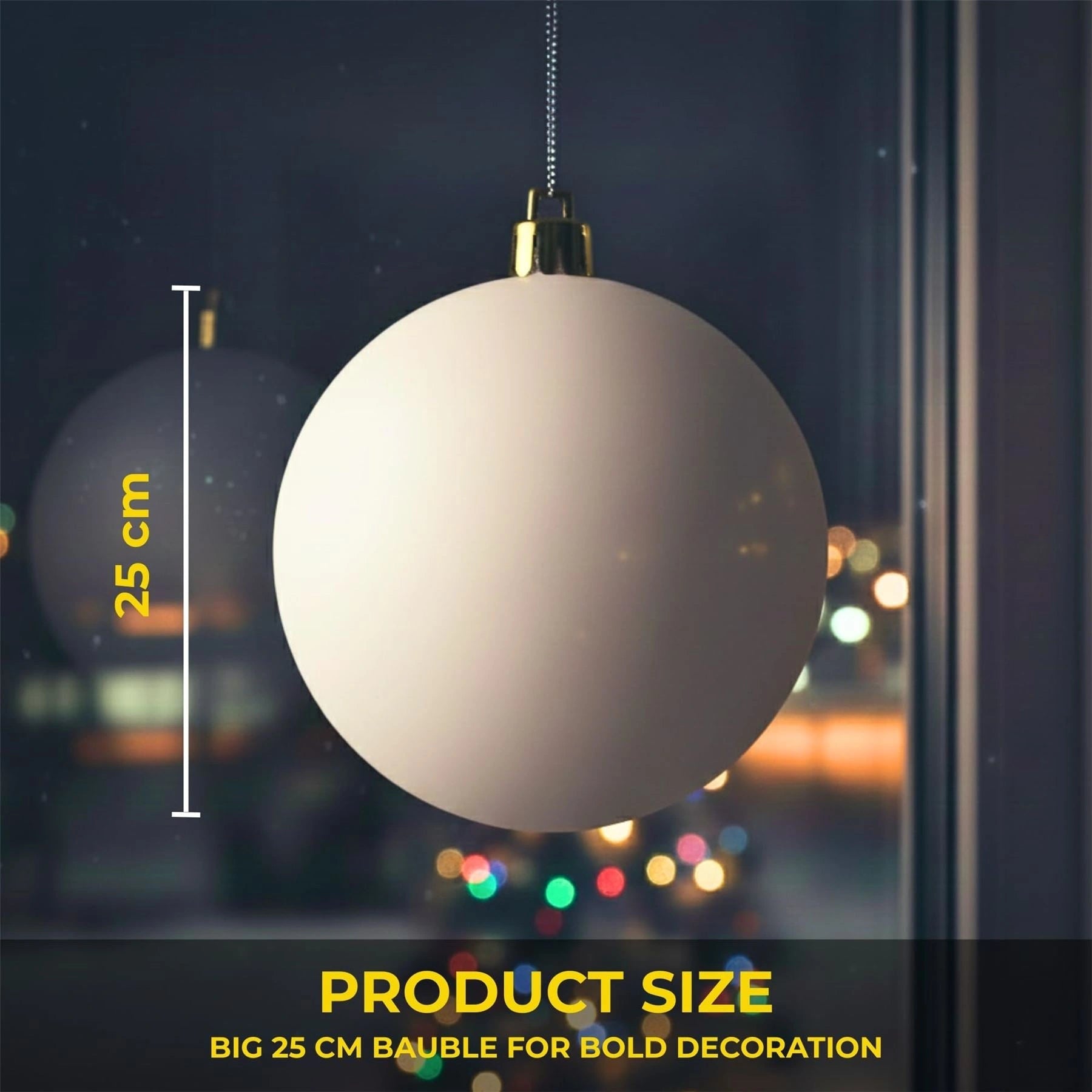 25cm Dark Red Christmas Bauble – Matte Finish, Shatterproof