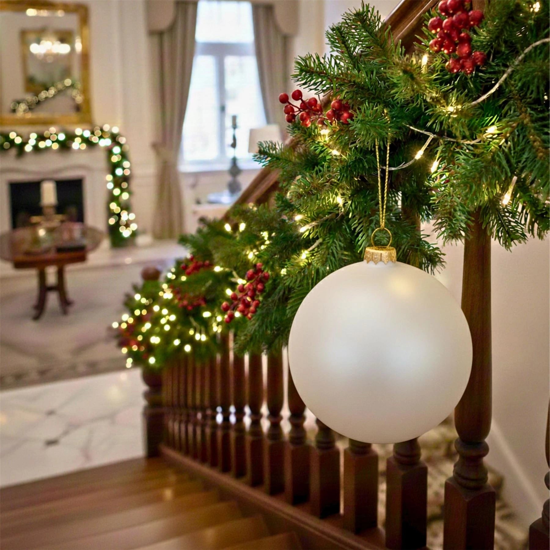 25cm Dark Red Christmas Bauble – Matte Finish, Shatterproof