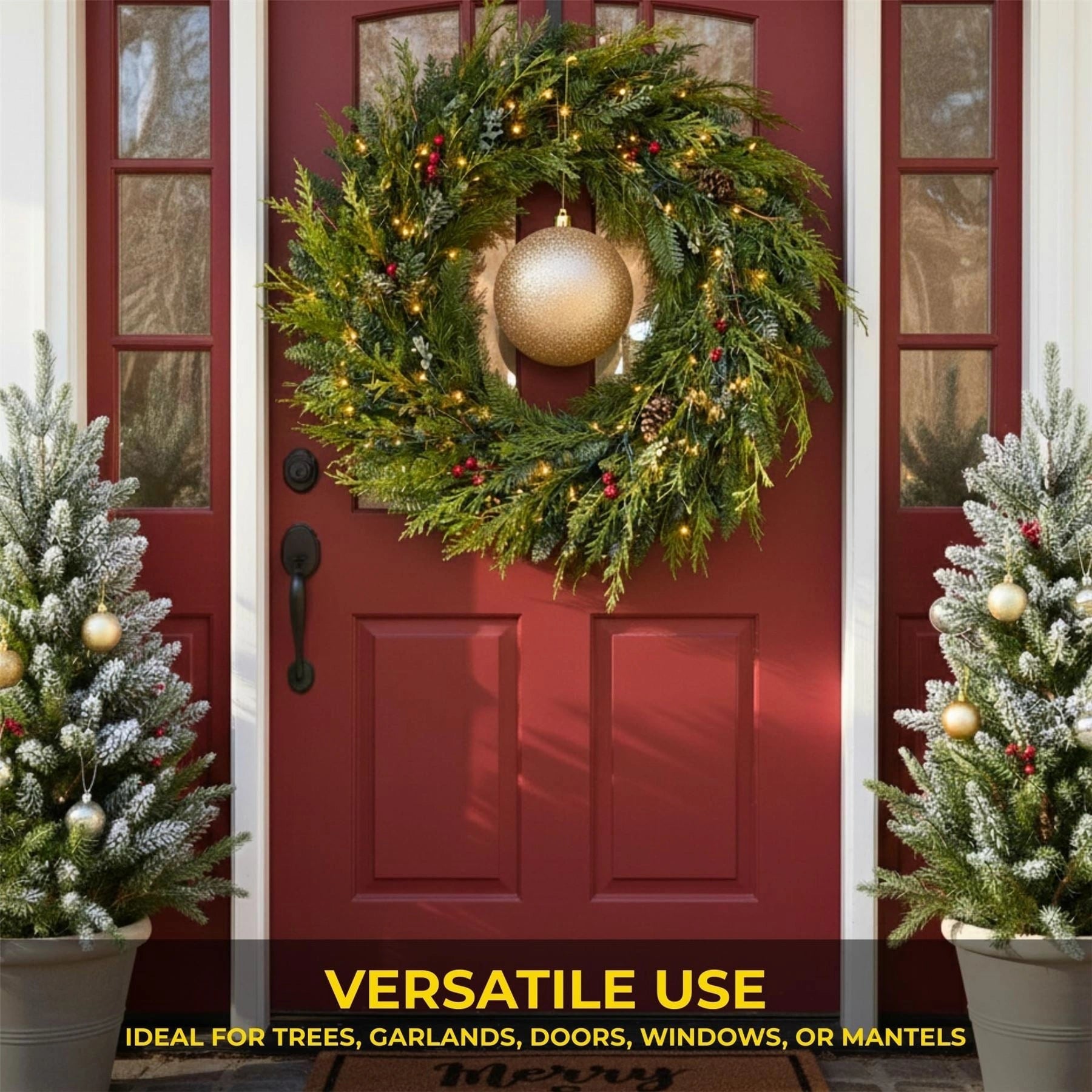 25cm Champagne Christmas Bauble – Glitter Finish, Shatterproof