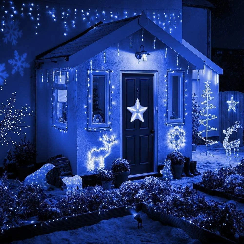 1200LED Waterfall Icicle Light Outdoor Connectable Snowing Chase Xmas Home Decor