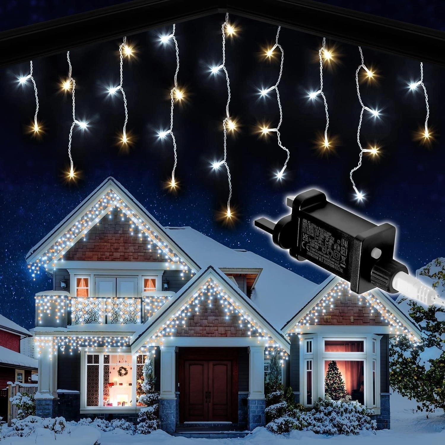 Christmas Icicle String Light 240 White Warm White LED Home Decor Connectable 5m