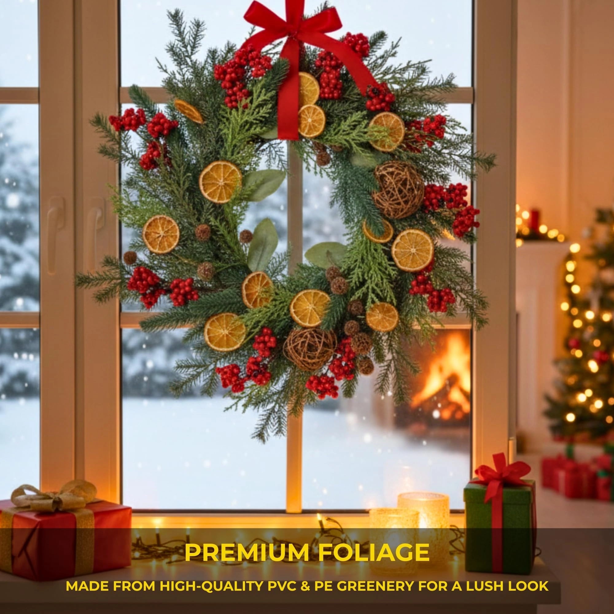 24 Inch Orange With Berry Wreath