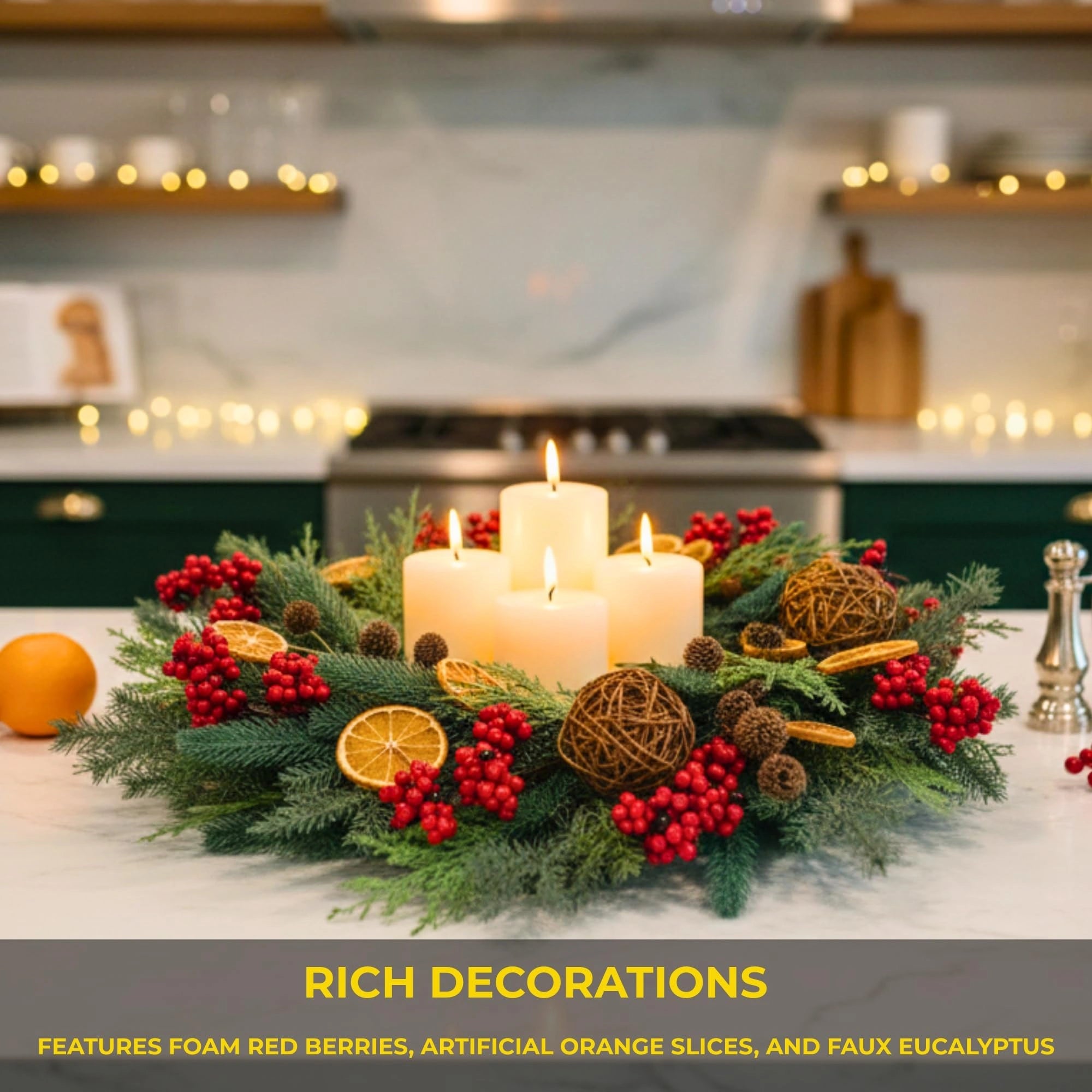 24 Inch Orange With Berry Wreath