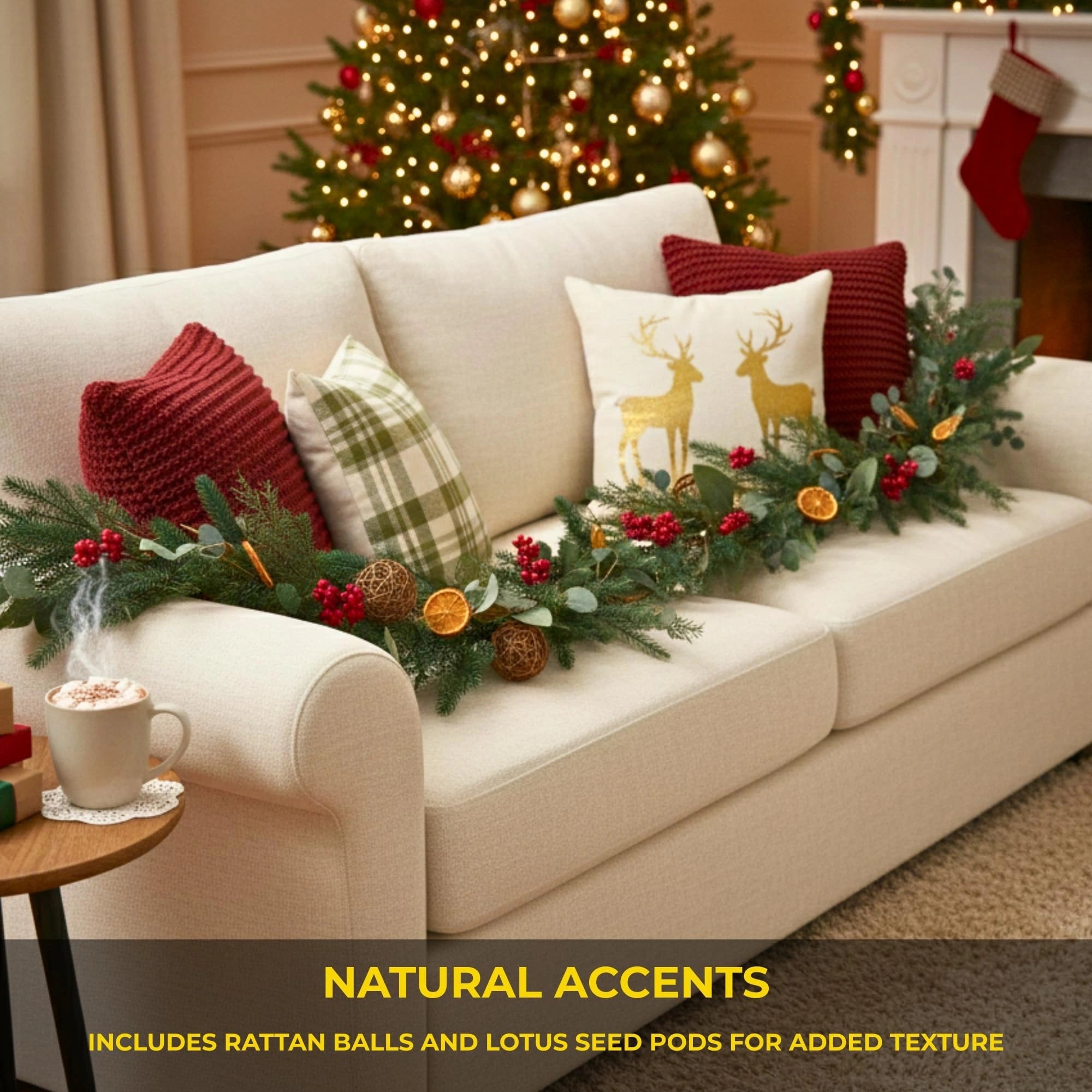 6ft/1.8m Orange With Berry Garland