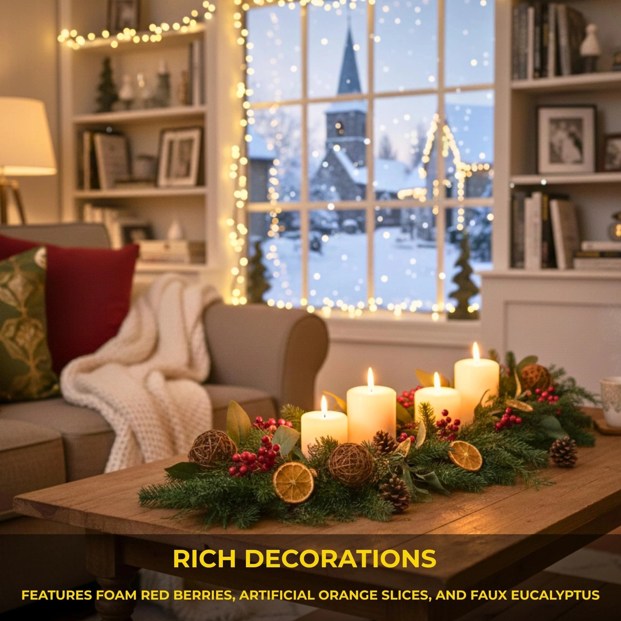 6ft/1.8m Orange With Berry Garland