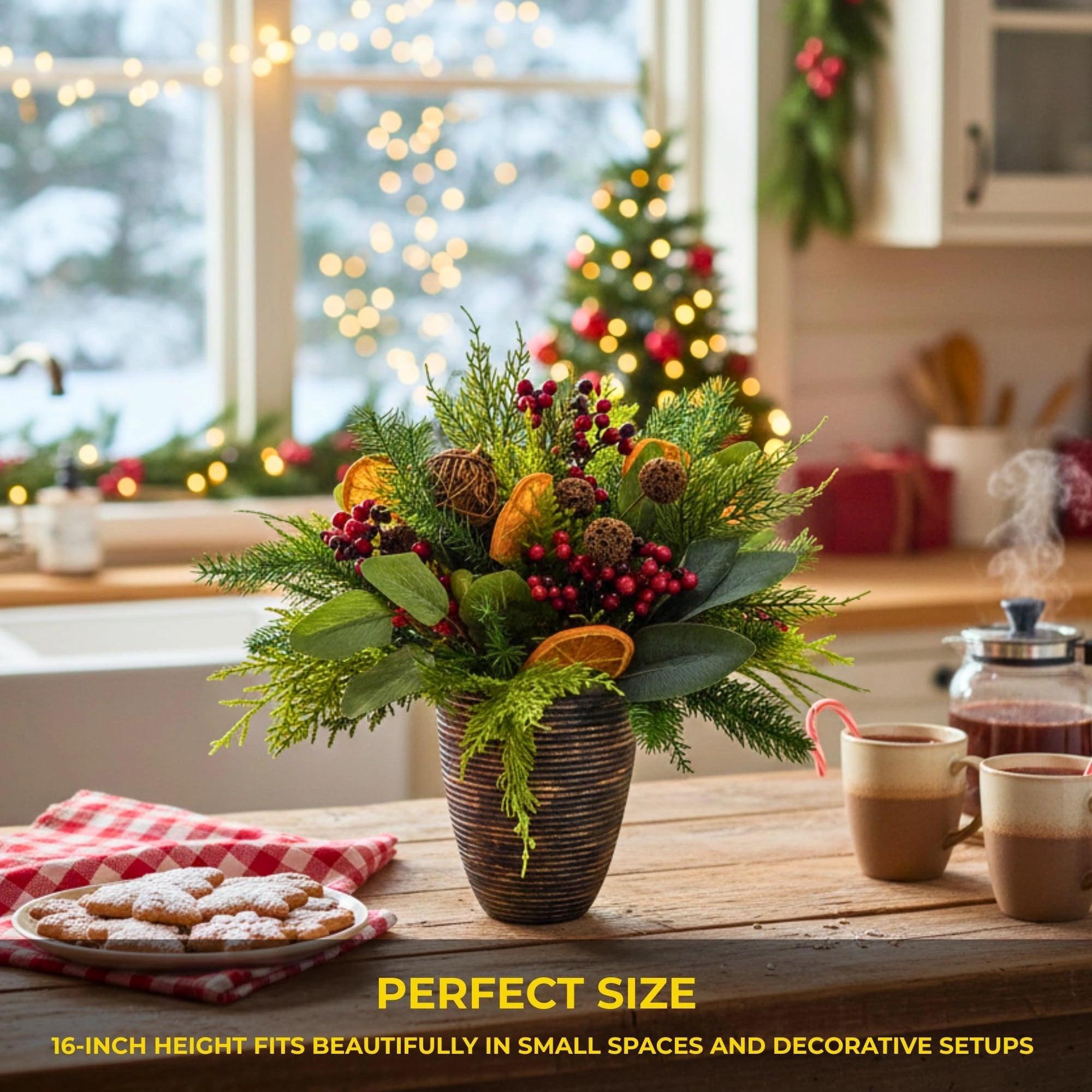 16 Inch Orange With Berry Topiary