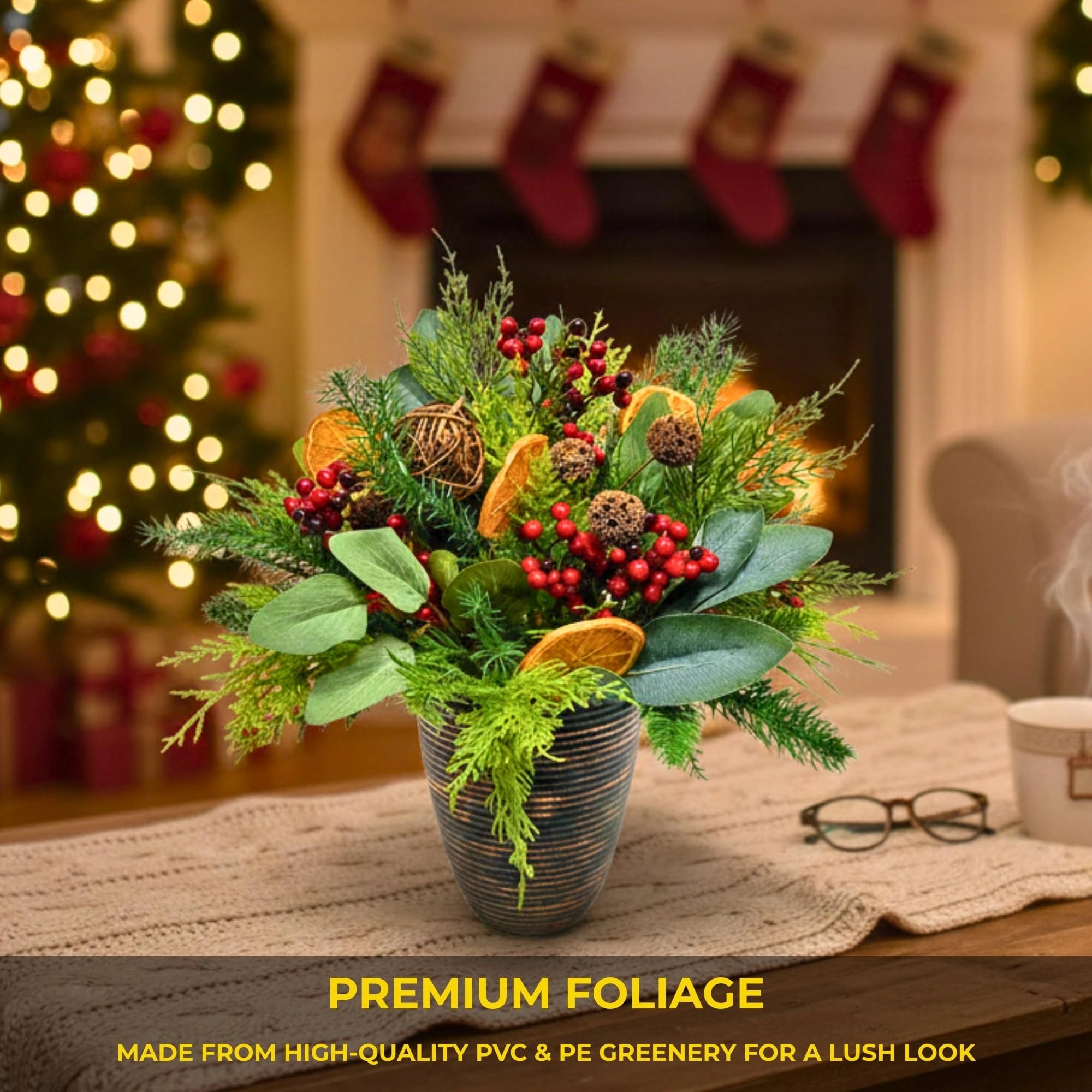 16 Inch Orange With Berry Topiary