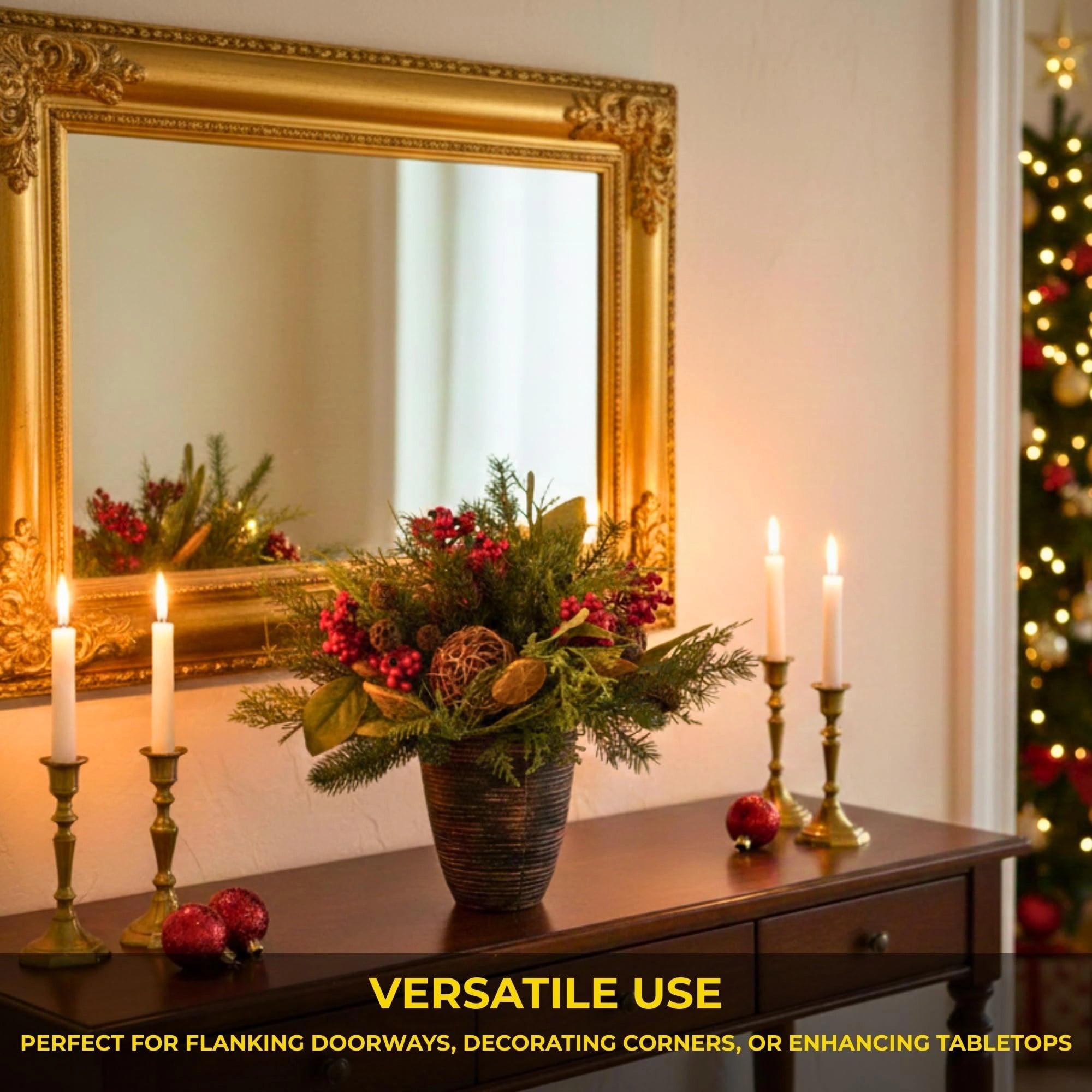 16 Inch Orange With Berry Topiary