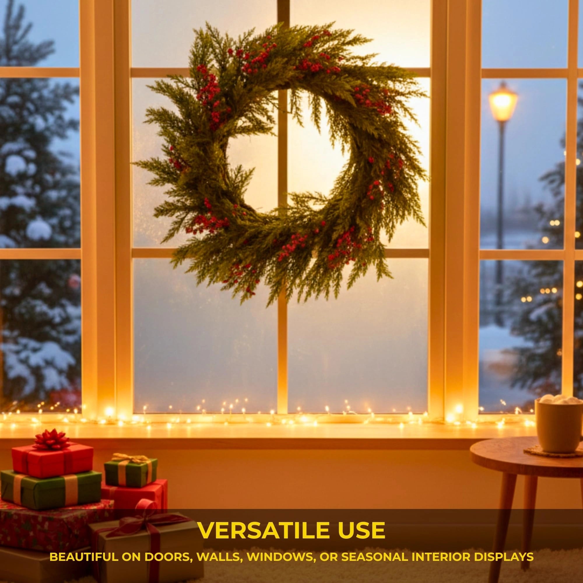 24 Inch Pine Needle With Berry Wreath