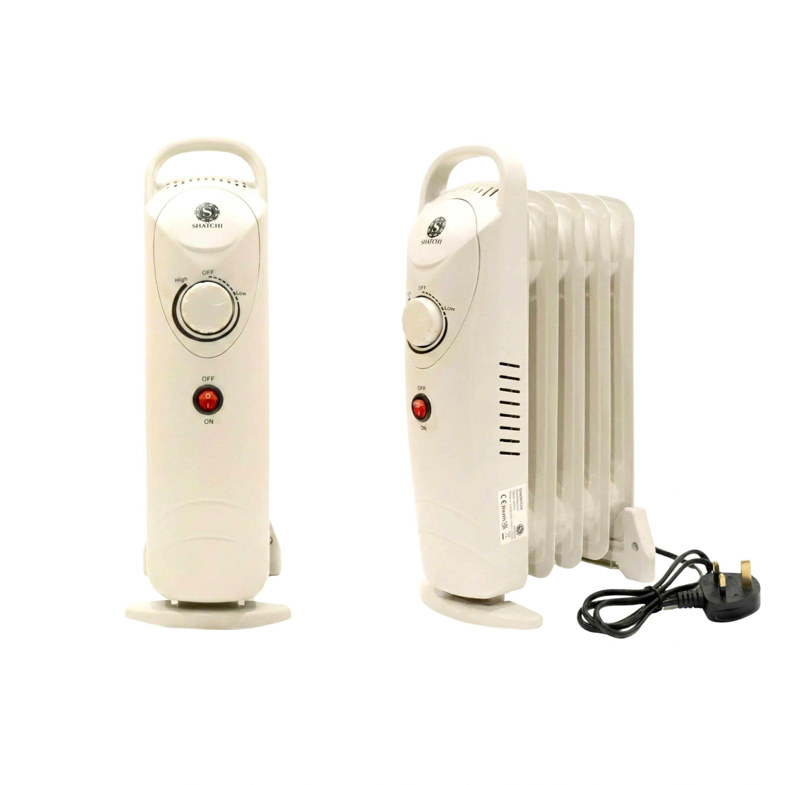 650W 5-Fin Oil Filled Radiator Heater with Adjustable Thermostat