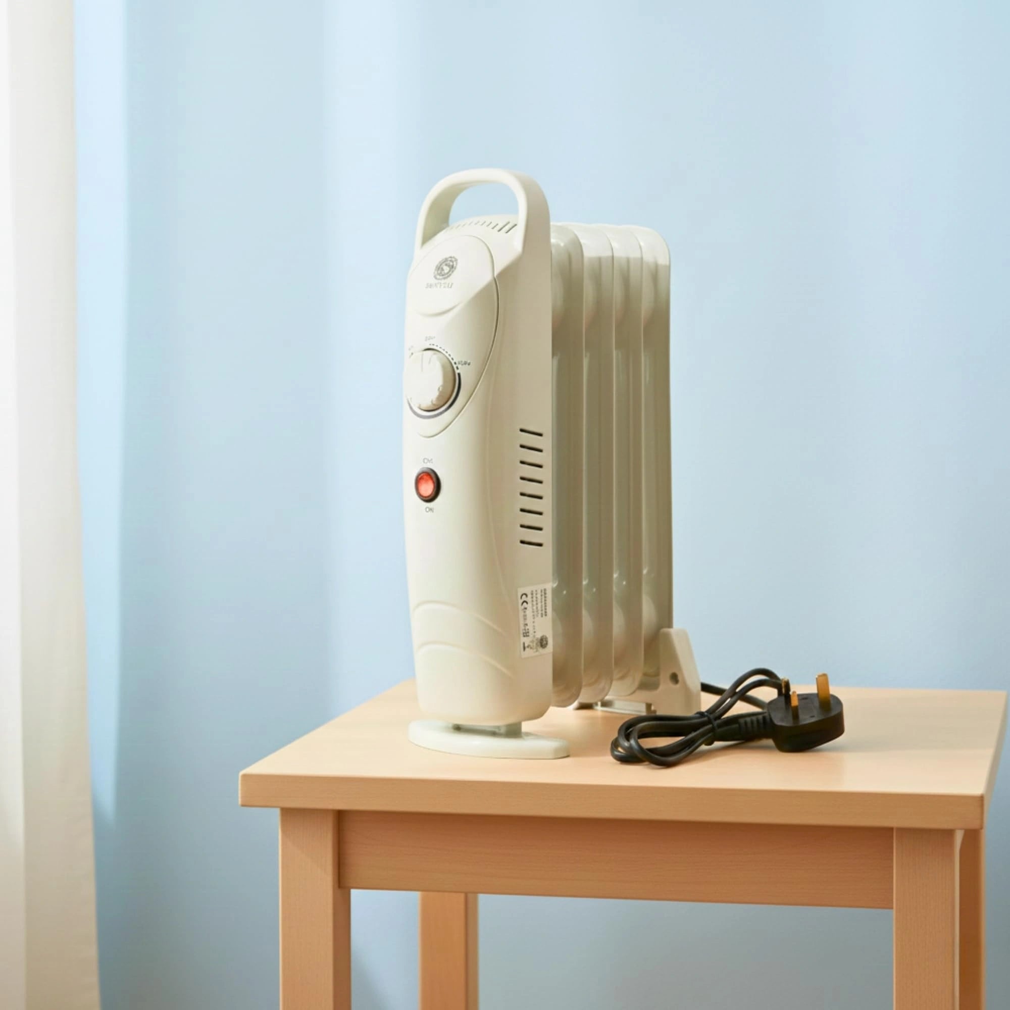 650W 5-Fin Oil Filled Radiator Heater with Adjustable Thermostat