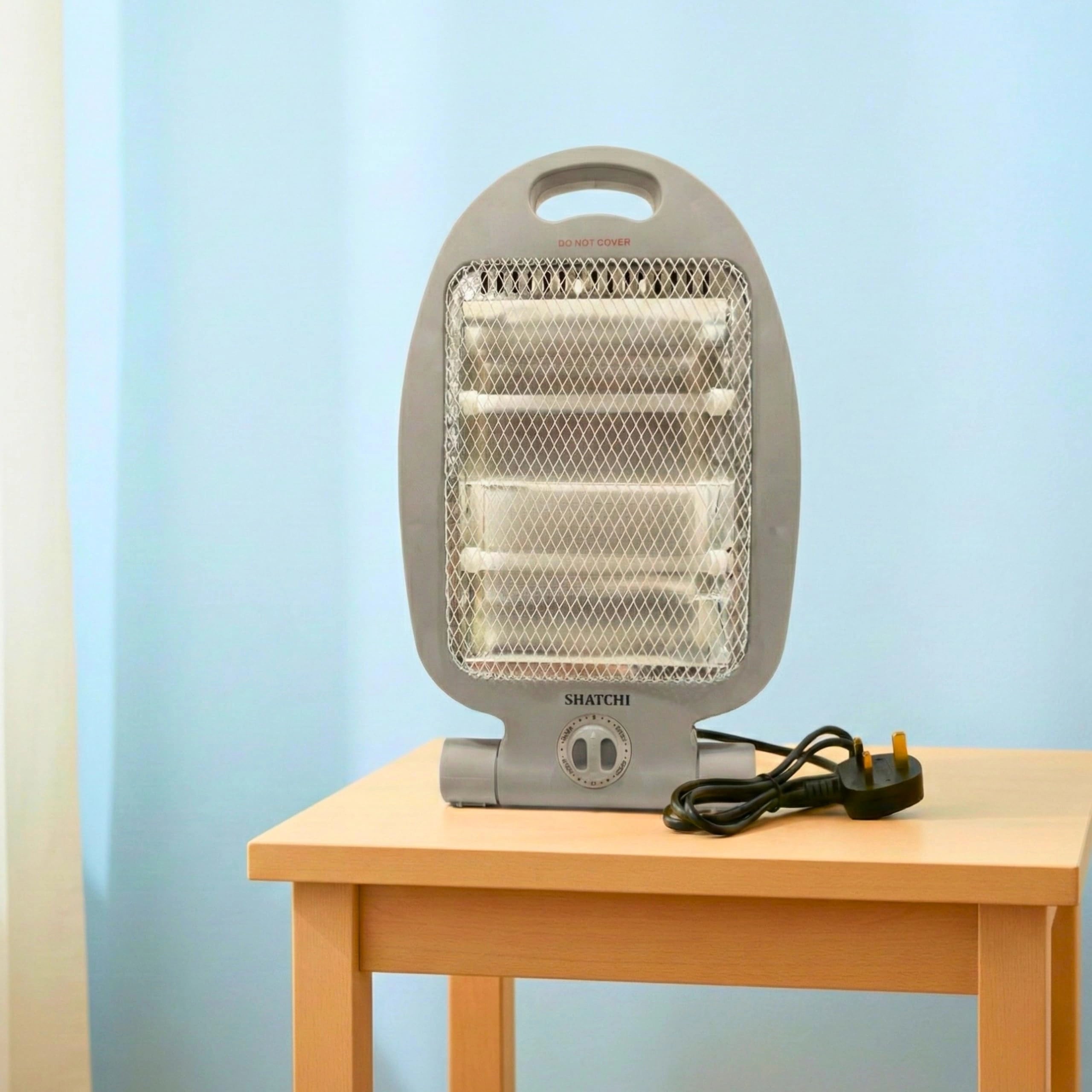 800W Quartz Heater, Portable Electric Unit with Dual Heat Settings, Quiet Space Heating with Tip-Over Safety